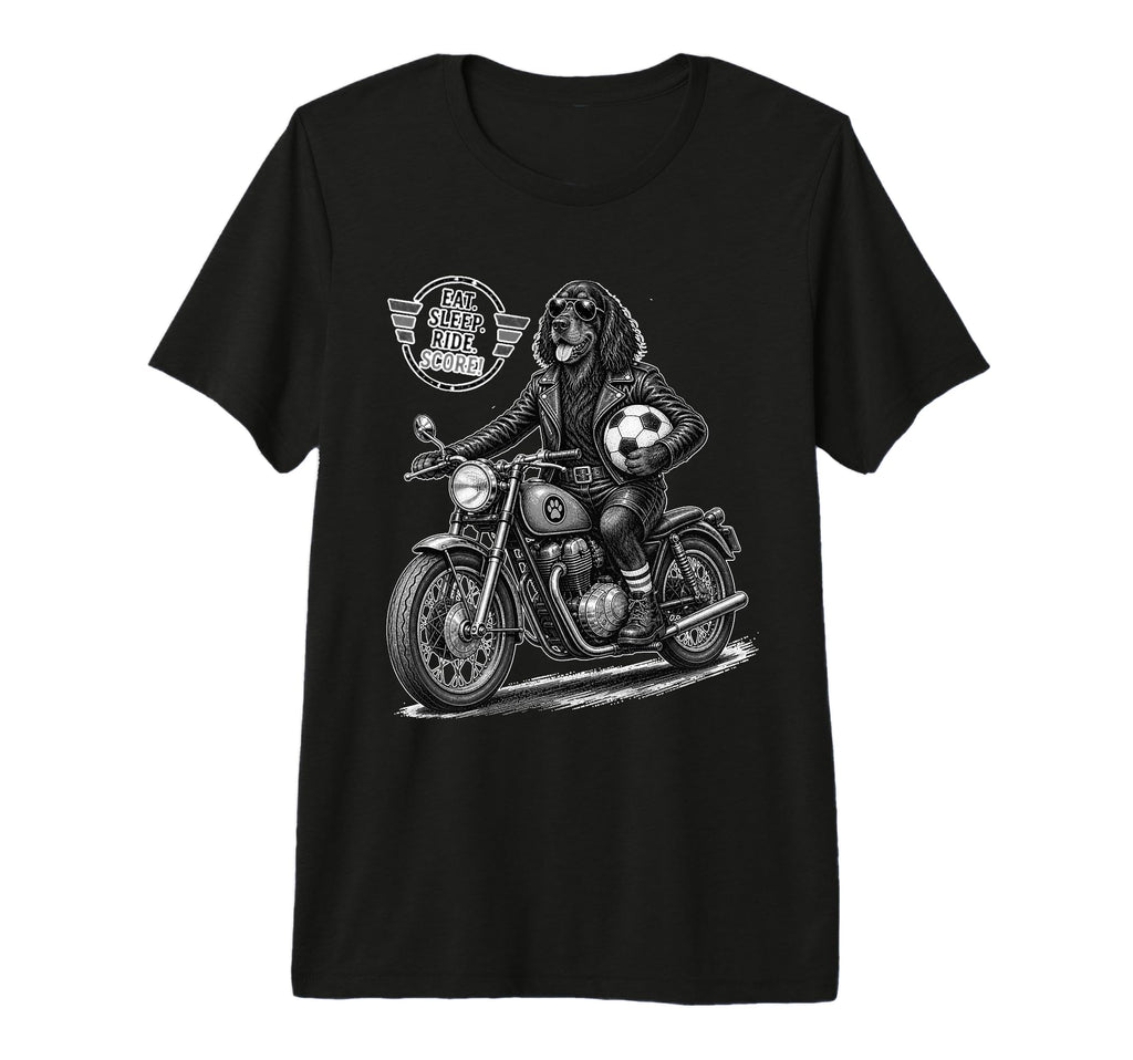 Gordon Setter Motorbike Love Footbal T-Shirt - Aesthetic Graphic Men Women - T-Shirt, Sweatshirt, Hoodie