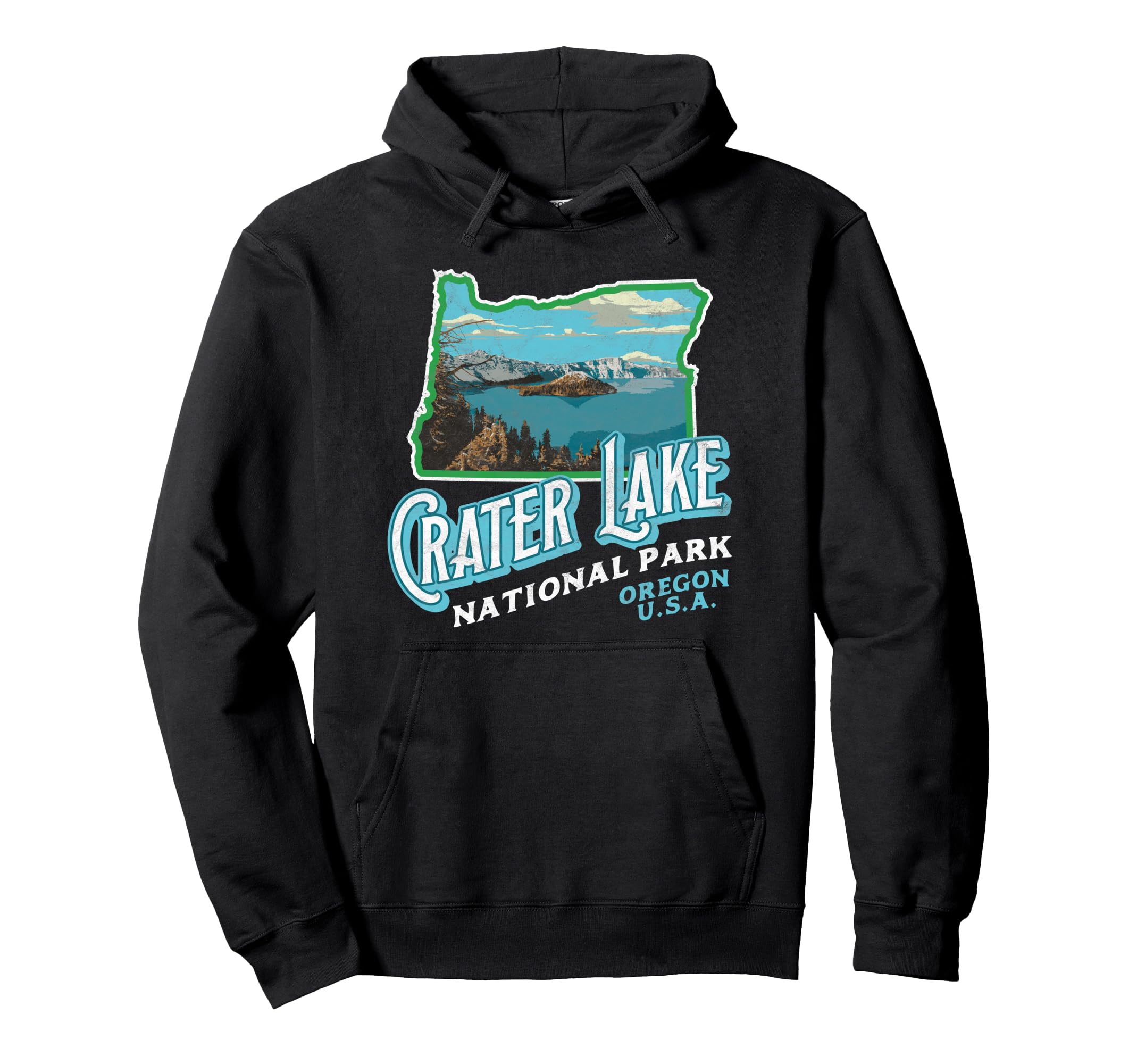 Crater Lake National Park Oregon Hoodie - Minimalist Print for Adults - T-Shirt, Sweatshirt, Hoodie