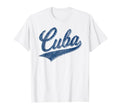 Cuba Flag Baseball Sport Swoosh Script T-Shirt - Custom Art Print Unisex - T-Shirt, Sweatshirt, Hoodie