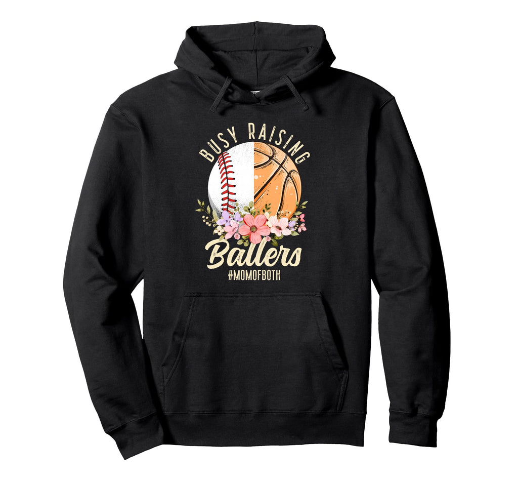 Baseball Basketball Mom Both Busy Hoodie - Custom Art Print for Adults - T-Shirt, Sweatshirt, Hoodie