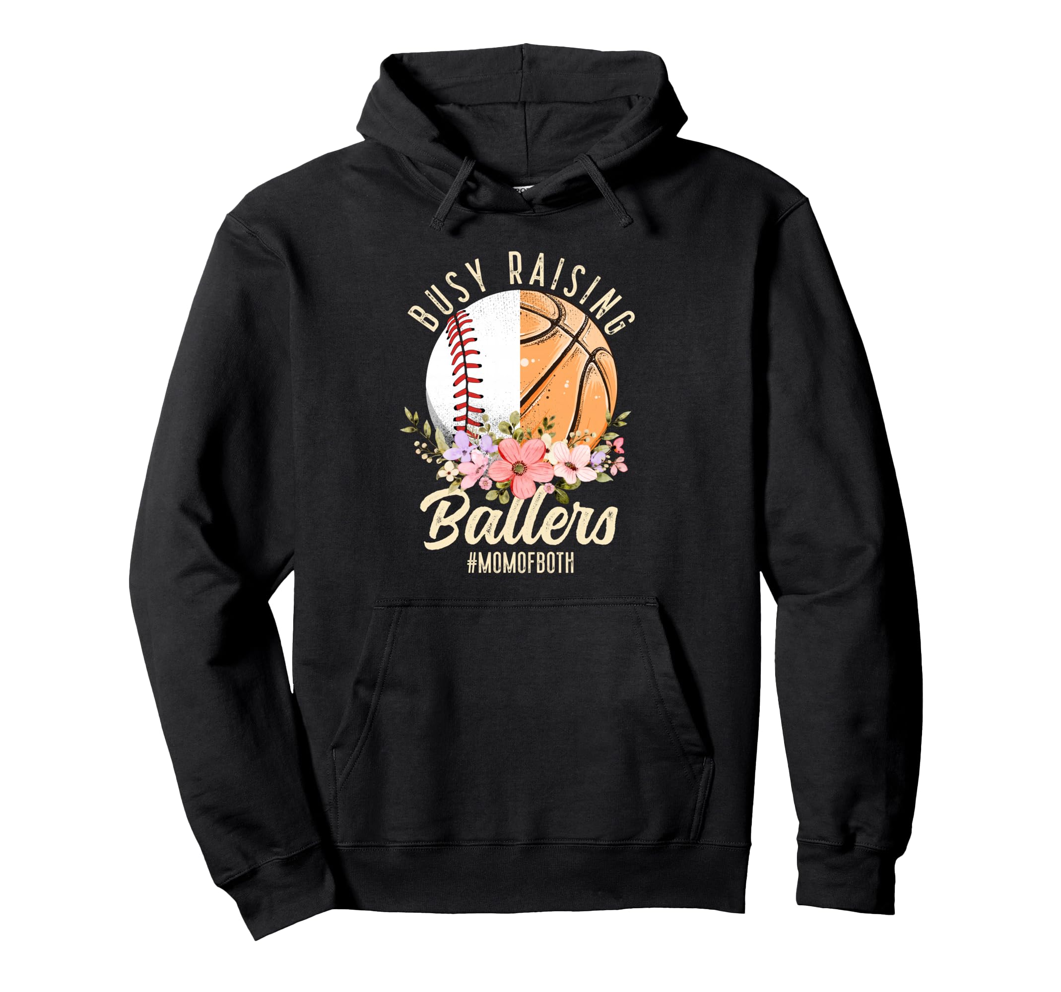 Baseball Basketball Mom Both Busy Hoodie - Custom Art Print for Adults - T-Shirt, Sweatshirt, Hoodie