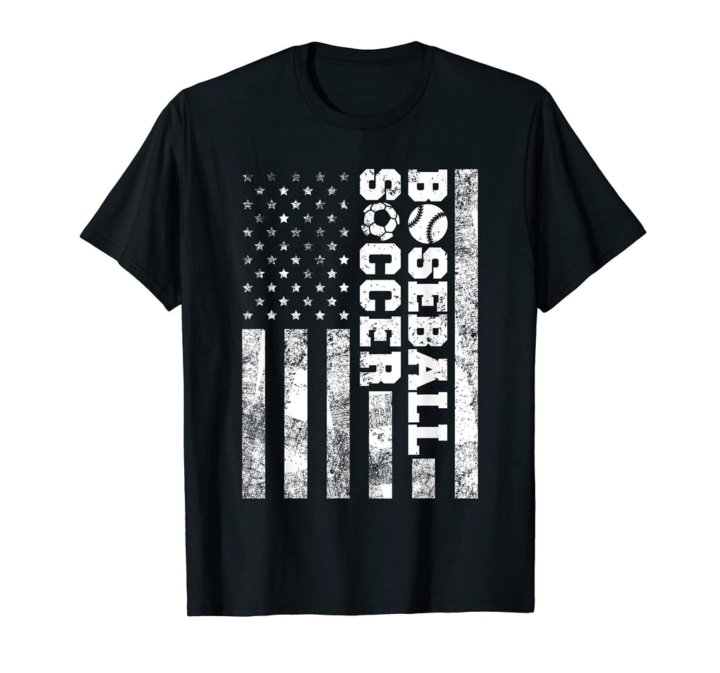 American Distressed Flag Funny Soccer T-Shirt - Graphic Print Unisex - T-Shirt, Sweatshirt, Hoodie