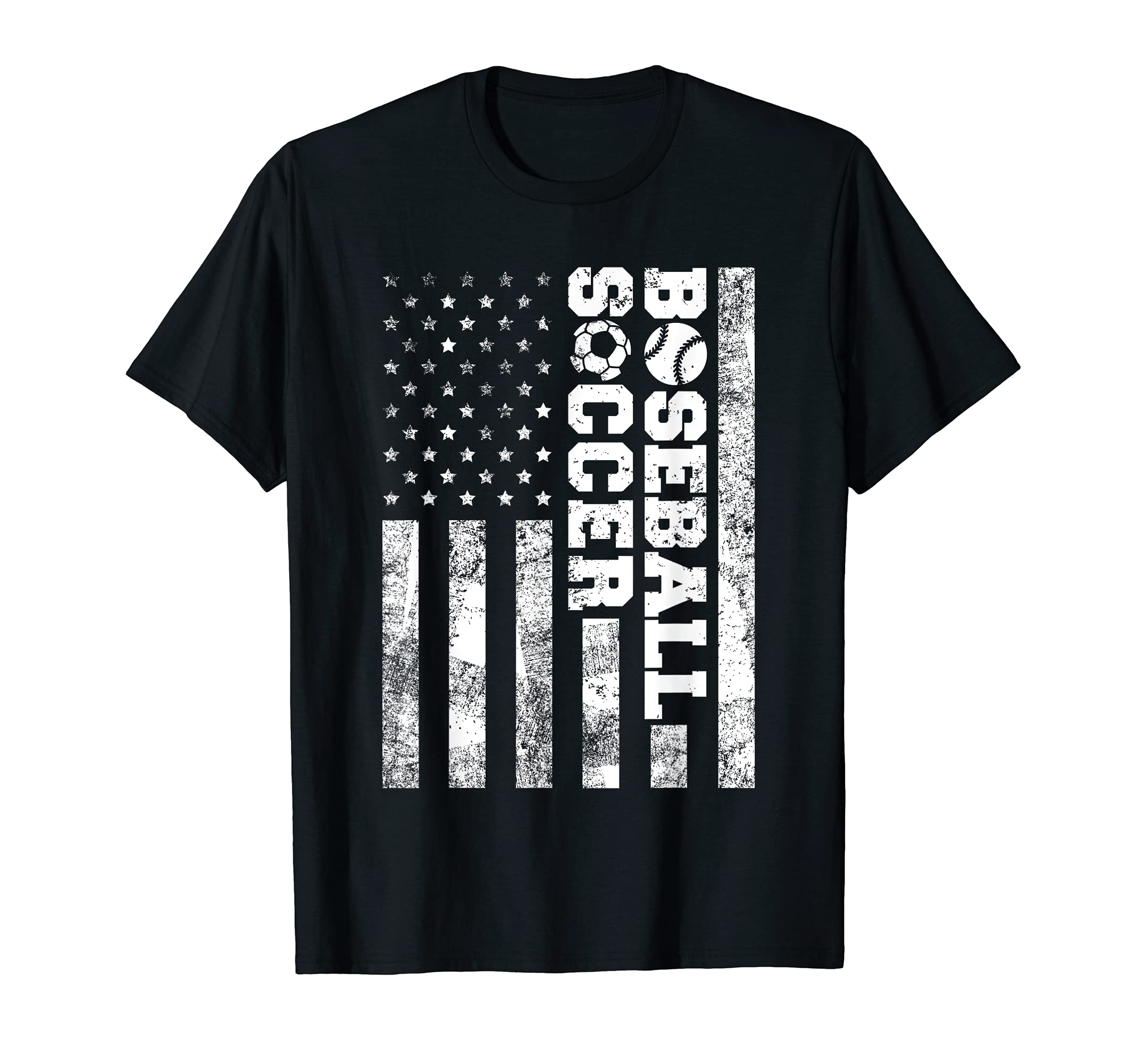 American Distressed Flag Funny Soccer T-Shirt - Graphic Print Unisex - T-Shirt, Sweatshirt, Hoodie
