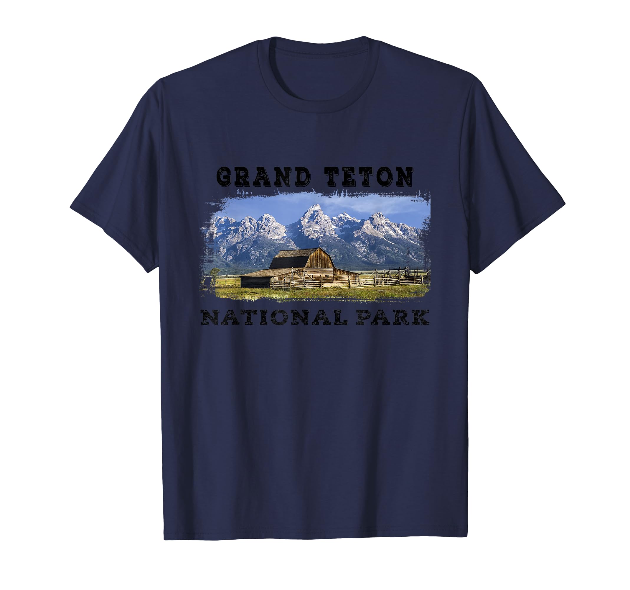 Grunge Grand Teton National Park T-Shirt - Custom Art Print Men Women - T-Shirt, Sweatshirt, Hoodie