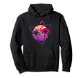 80S Flamingo Palm Sunset Synthwave Hoodie - Fun Novelty Design for Adults - T-Shirt, Sweatshirt, Hoodie