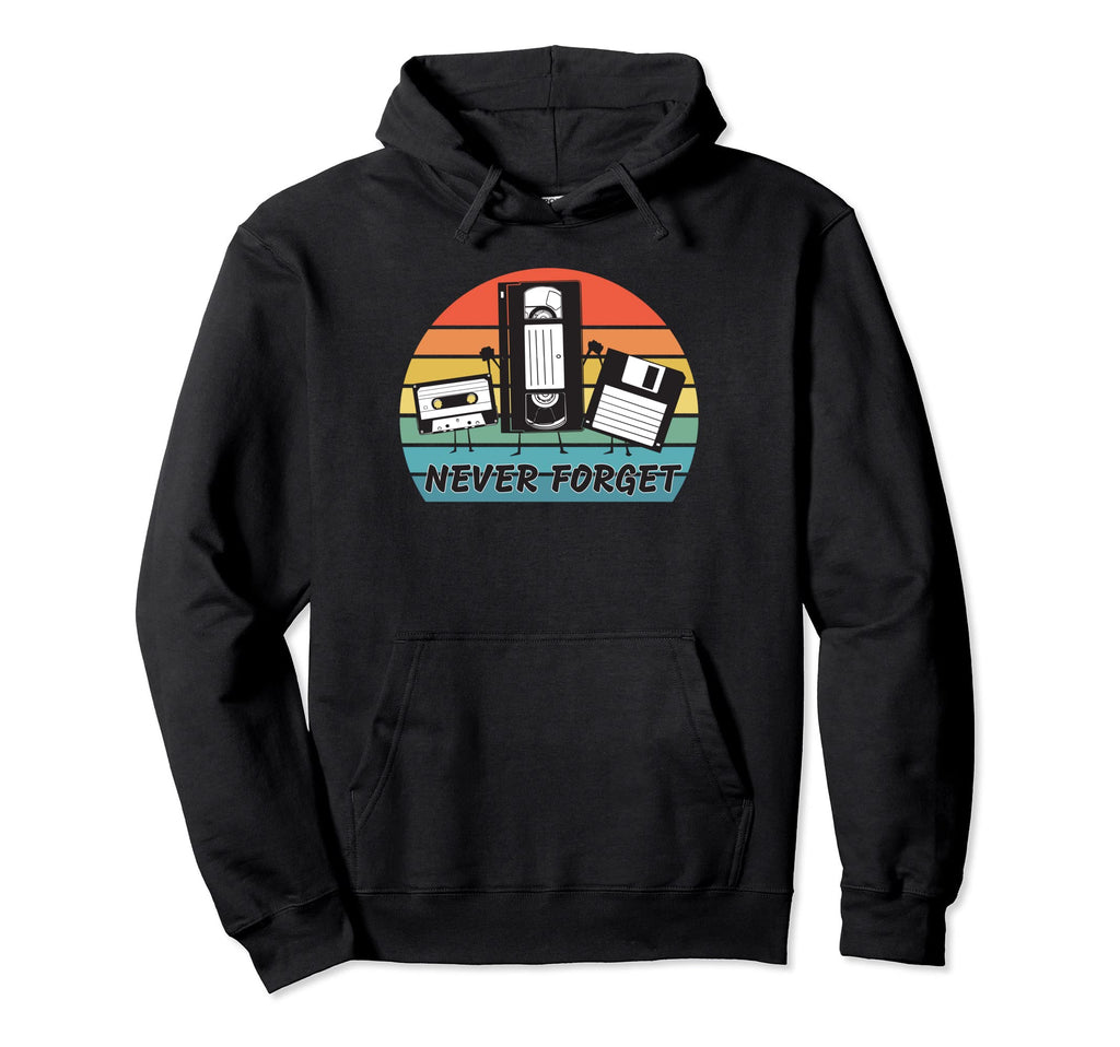 Never Forget Cassette Tape Vhs Hoodie - Casual Everyday Wear for Adults - T-Shirt, Sweatshirt, Hoodie