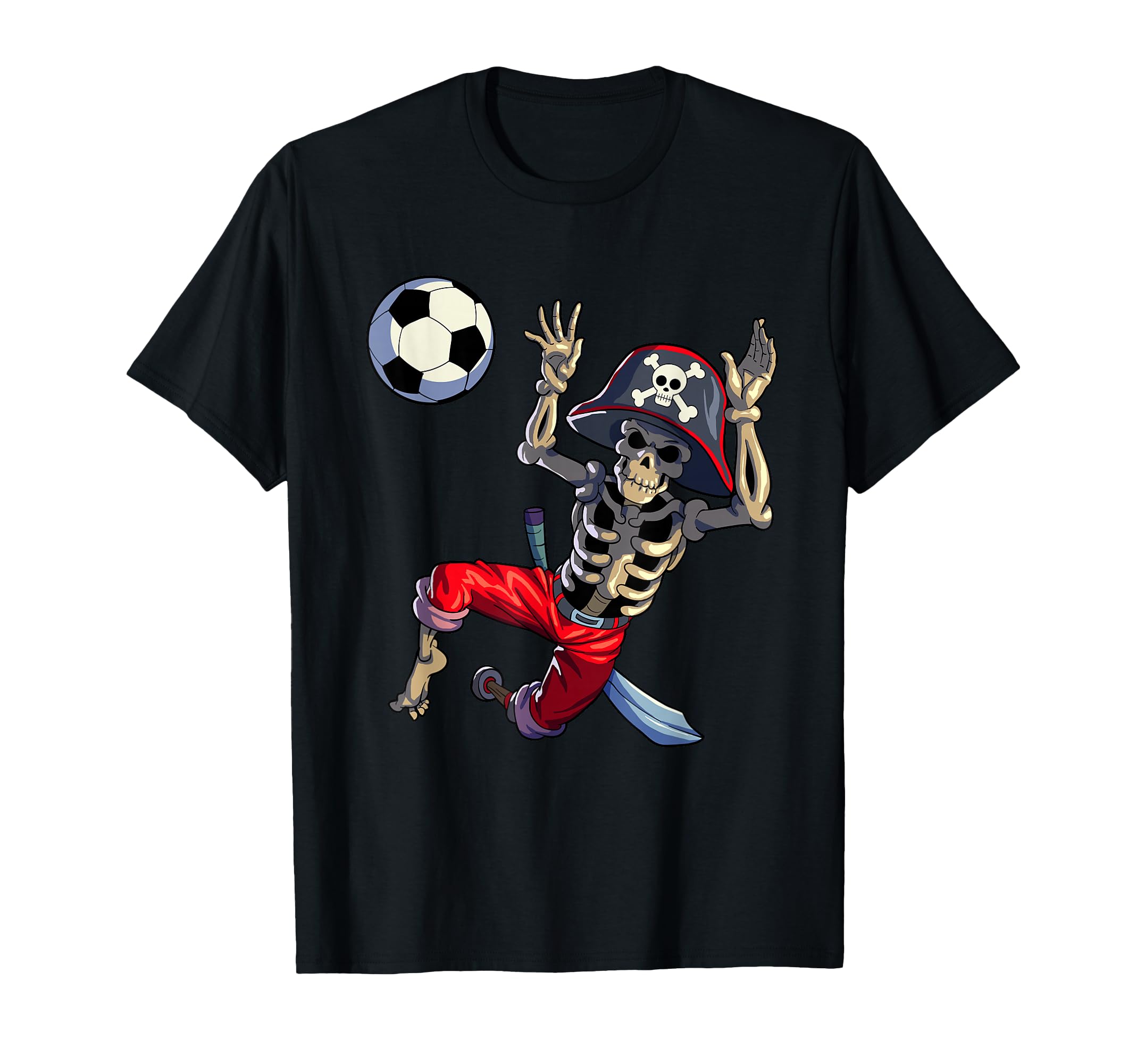 Soccer Skeleton Halloween Soccer T-Shirt - Fun Novelty Design Men Women - T-Shirt, Sweatshirt, Hoodie