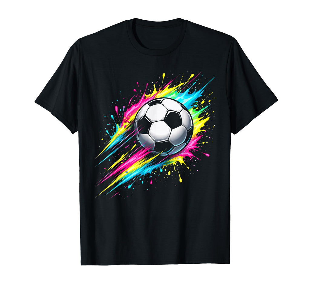 Colorful Soccer Ball Paint Splash Sports T-Shirt - Custom Art Print Unisex - T-Shirt, Sweatshirt, Hoodie