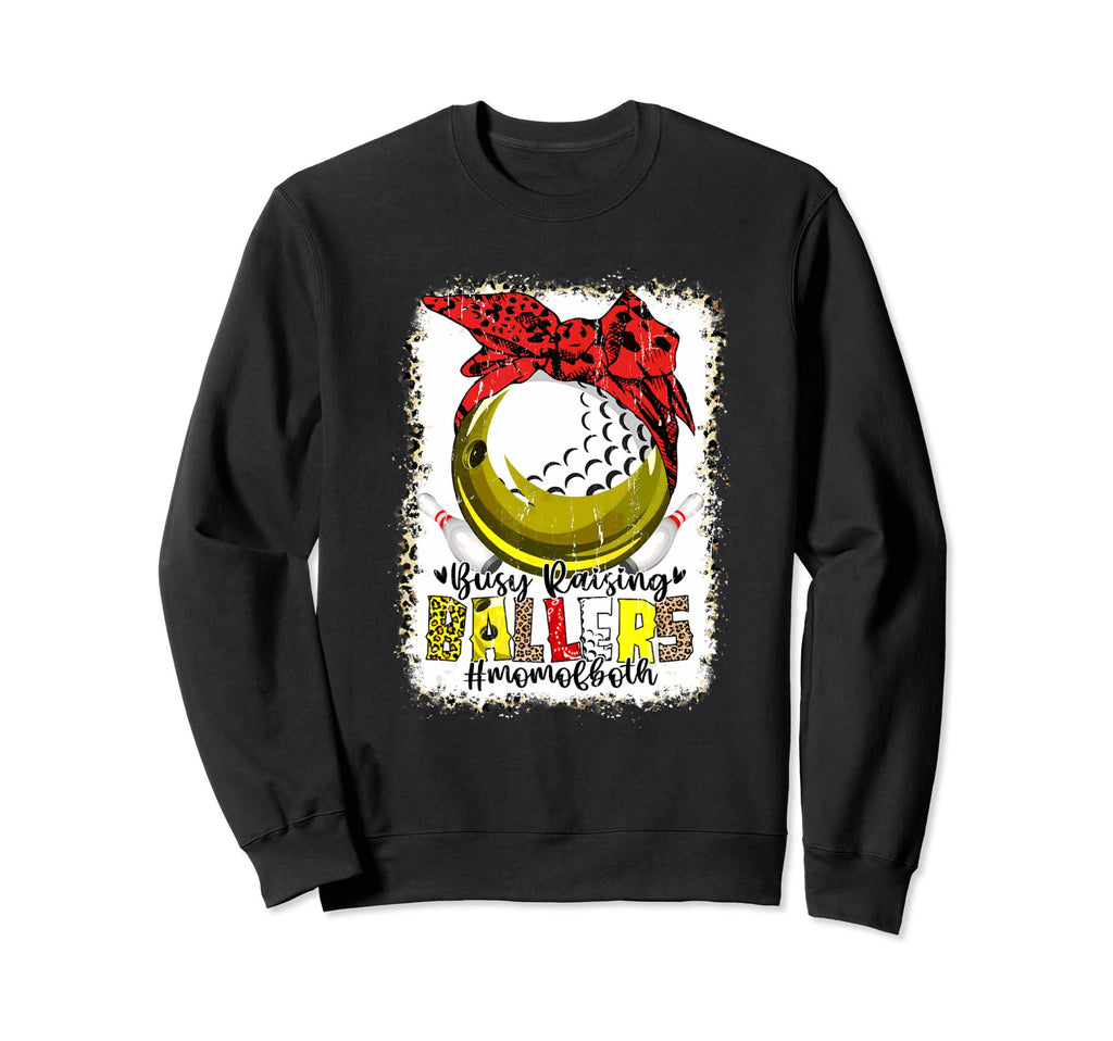 Busy Raising Ballers Baseball Softball Sweatshirt - Unique Graphic Unisex - T-Shirt, Sweatshirt, Hoodie