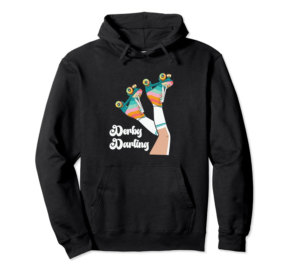 Derby Darling 70S 80S Roller Derby Hoodie - Fun Novelty Design Men Women - T-Shirt, Sweatshirt, Hoodie
