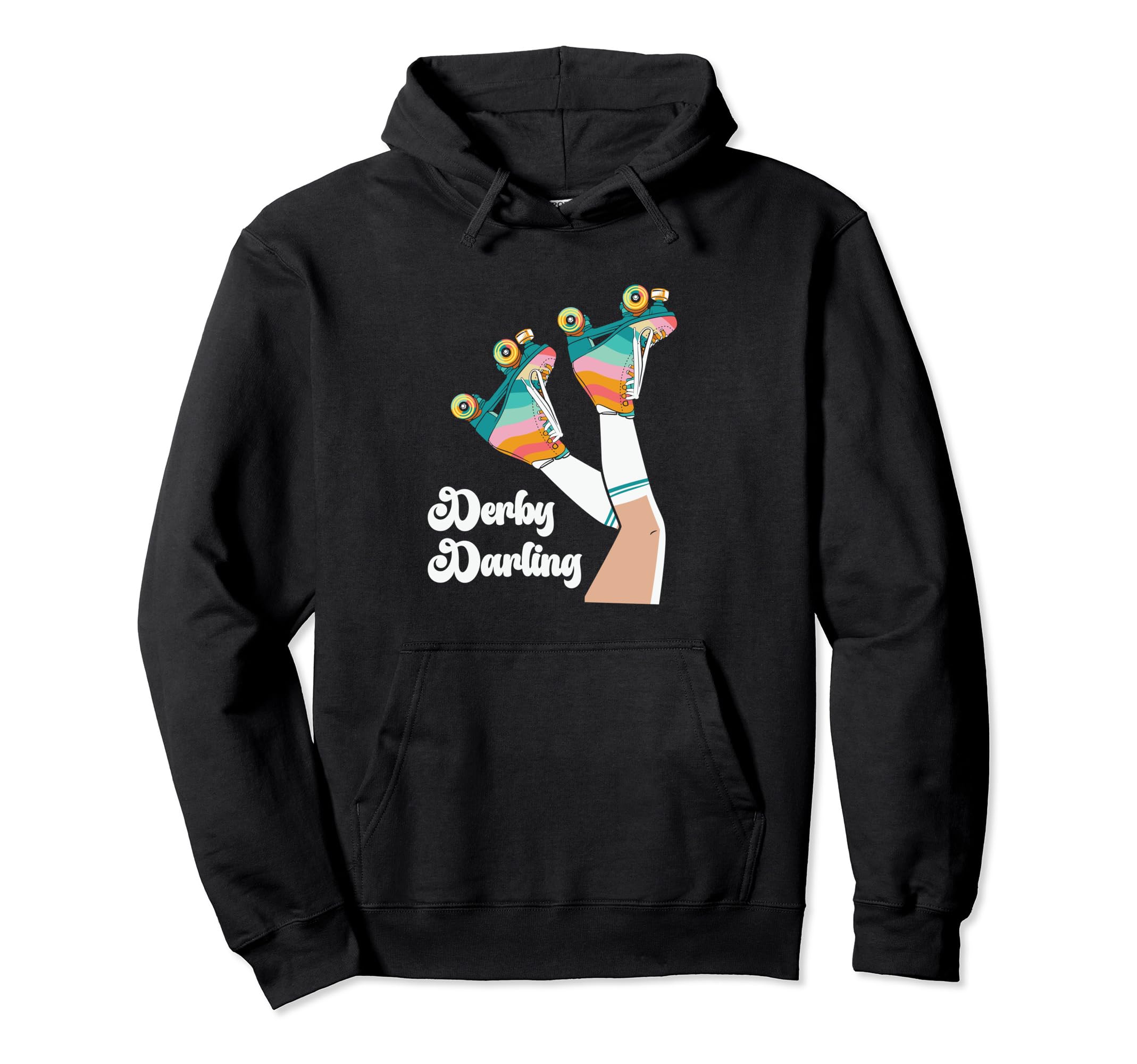 Derby Darling 70S 80S Roller Derby Hoodie - Fun Novelty Design Men Women - T-Shirt, Sweatshirt, Hoodie