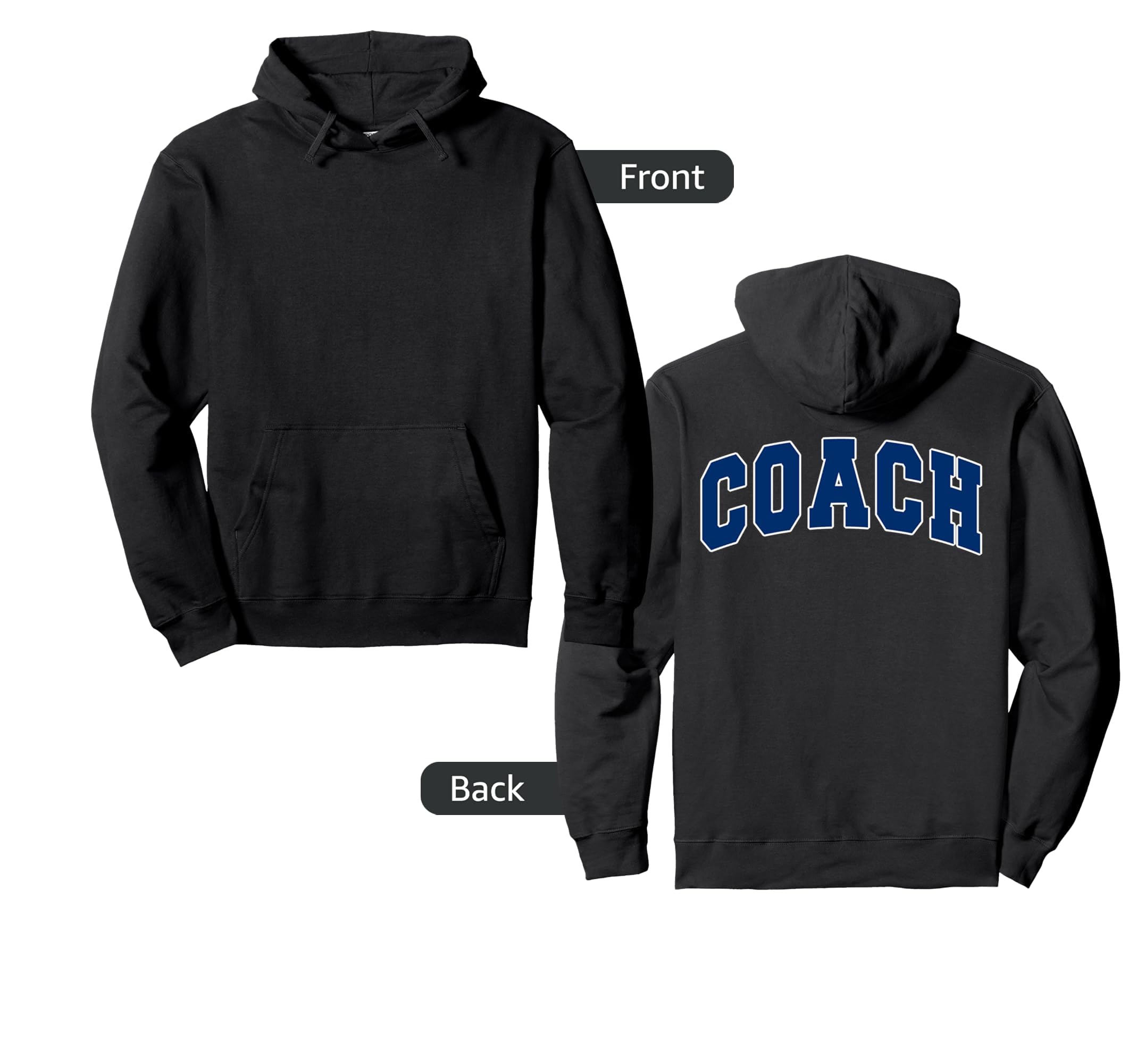 Coach Sports Trainer Varsity Team Blue Hoodie - Novelty Apparel Men Women - T-Shirt, Sweatshirt, Hoodie