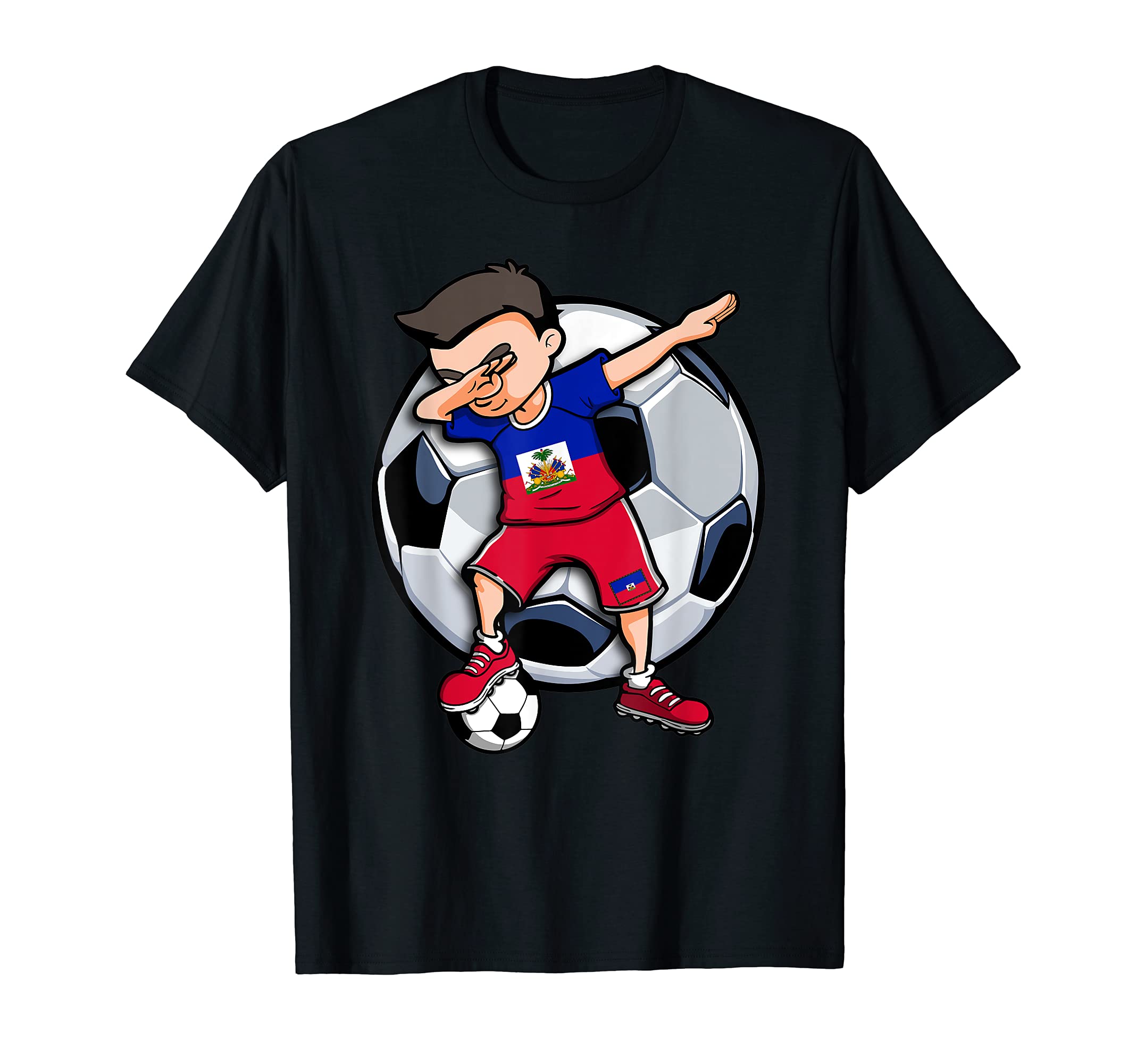 Dabbing Soccer Haiti Football Fans T-Shirt - Streetwear Style for Adults - T-Shirt, Sweatshirt, Hoodie
