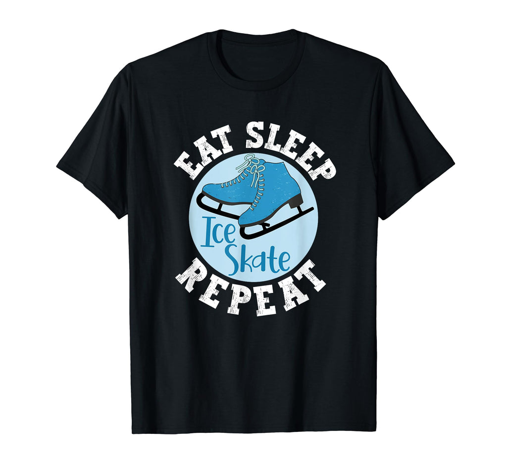 Eat Sleep Skate Repeat Figure Ice Skate T-Shirt - Minimalist Print Unisex - T-Shirt, Sweatshirt, Hoodie