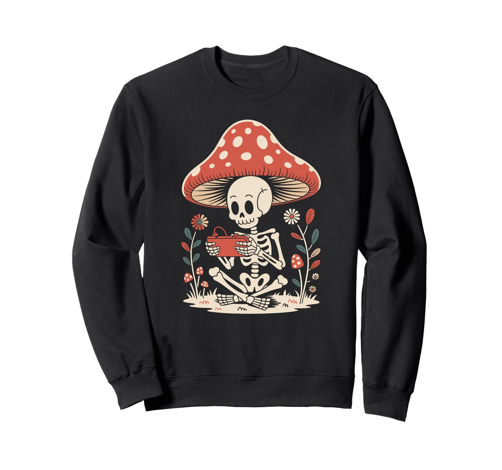 Goblincore Nature Skeleton Gaming Sweatshirt - Minimalist Print Unisex - T-Shirt, Sweatshirt, Hoodie