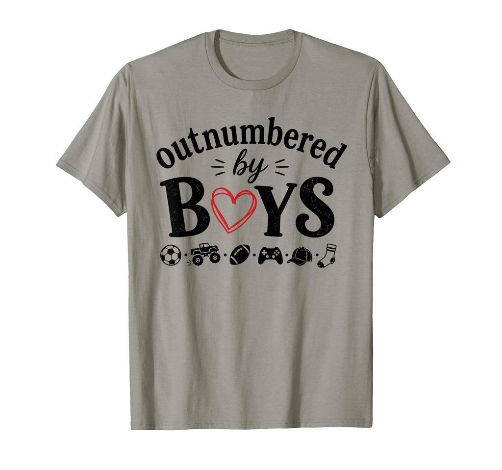Outnumbered Funny Mom Soccer Family Life T-Shirt - Graphic Print Unisex - T-Shirt, Sweatshirt, Hoodie