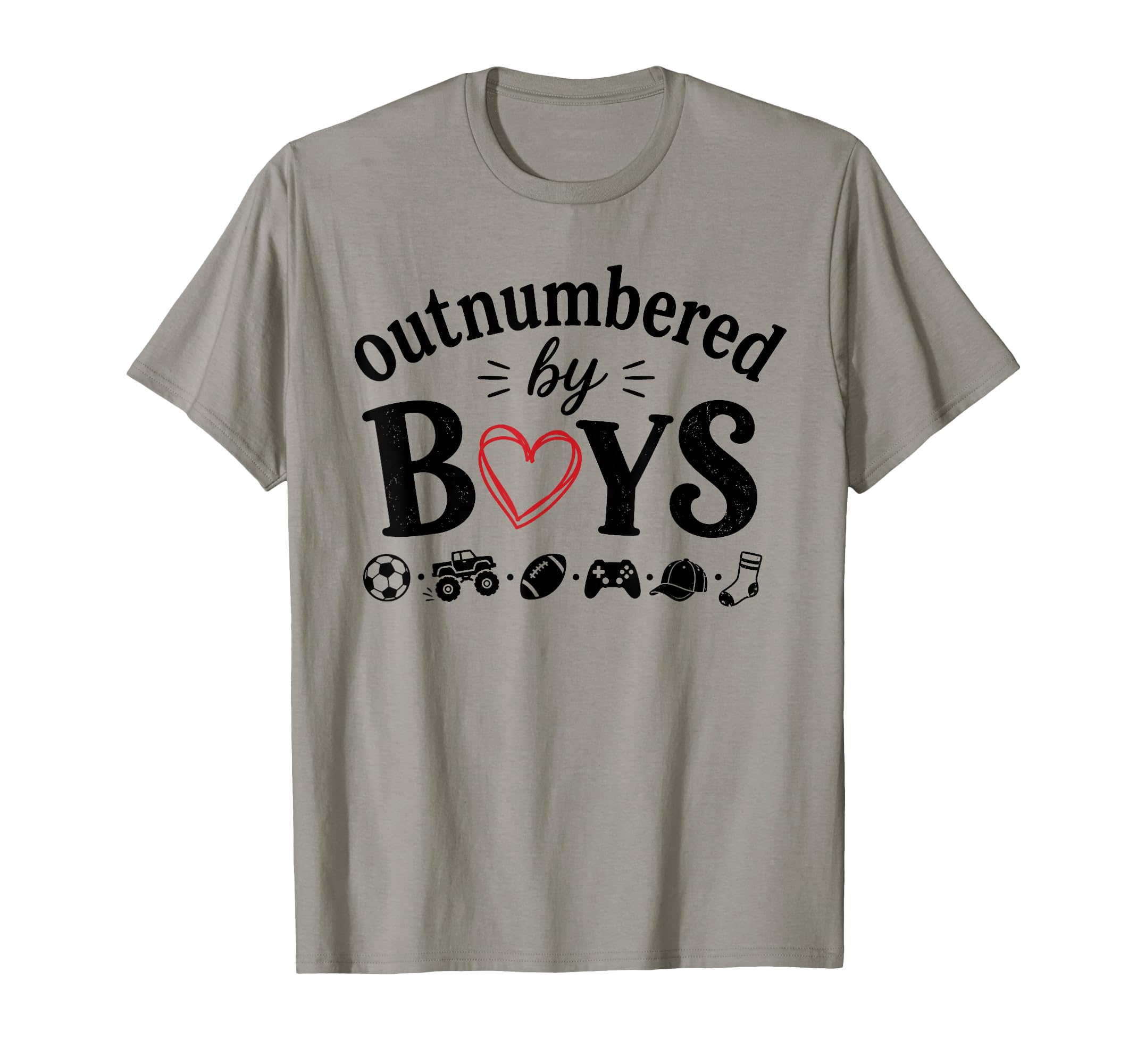 Outnumbered Funny Mom Soccer Family Life T-Shirt - Graphic Print Unisex - T-Shirt, Sweatshirt, Hoodie