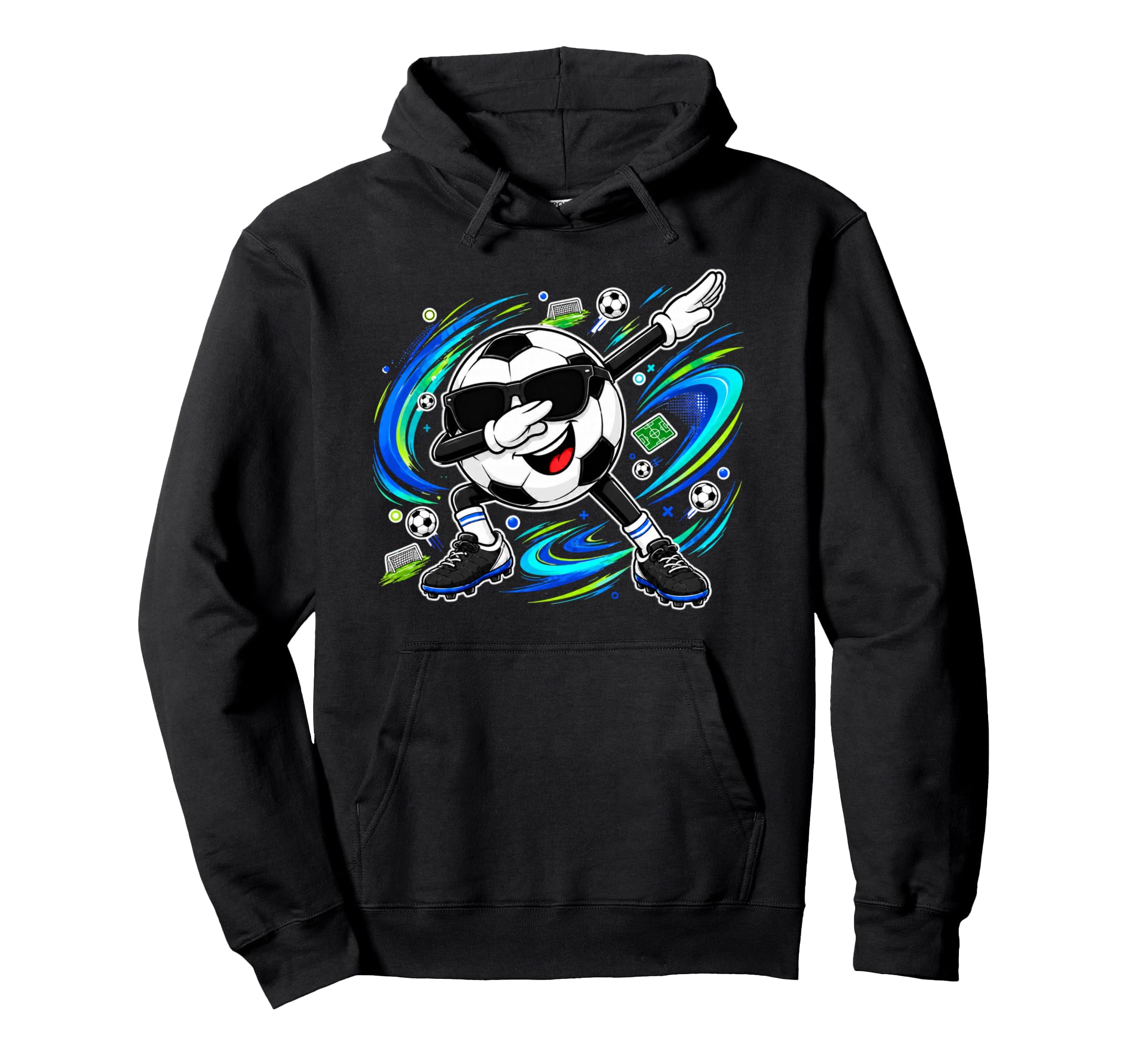 Funny Dabbing Laughing Soccer Game Ball Hoodie - Aesthetic Graphic Unisex - T-Shirt, Sweatshirt, Hoodie