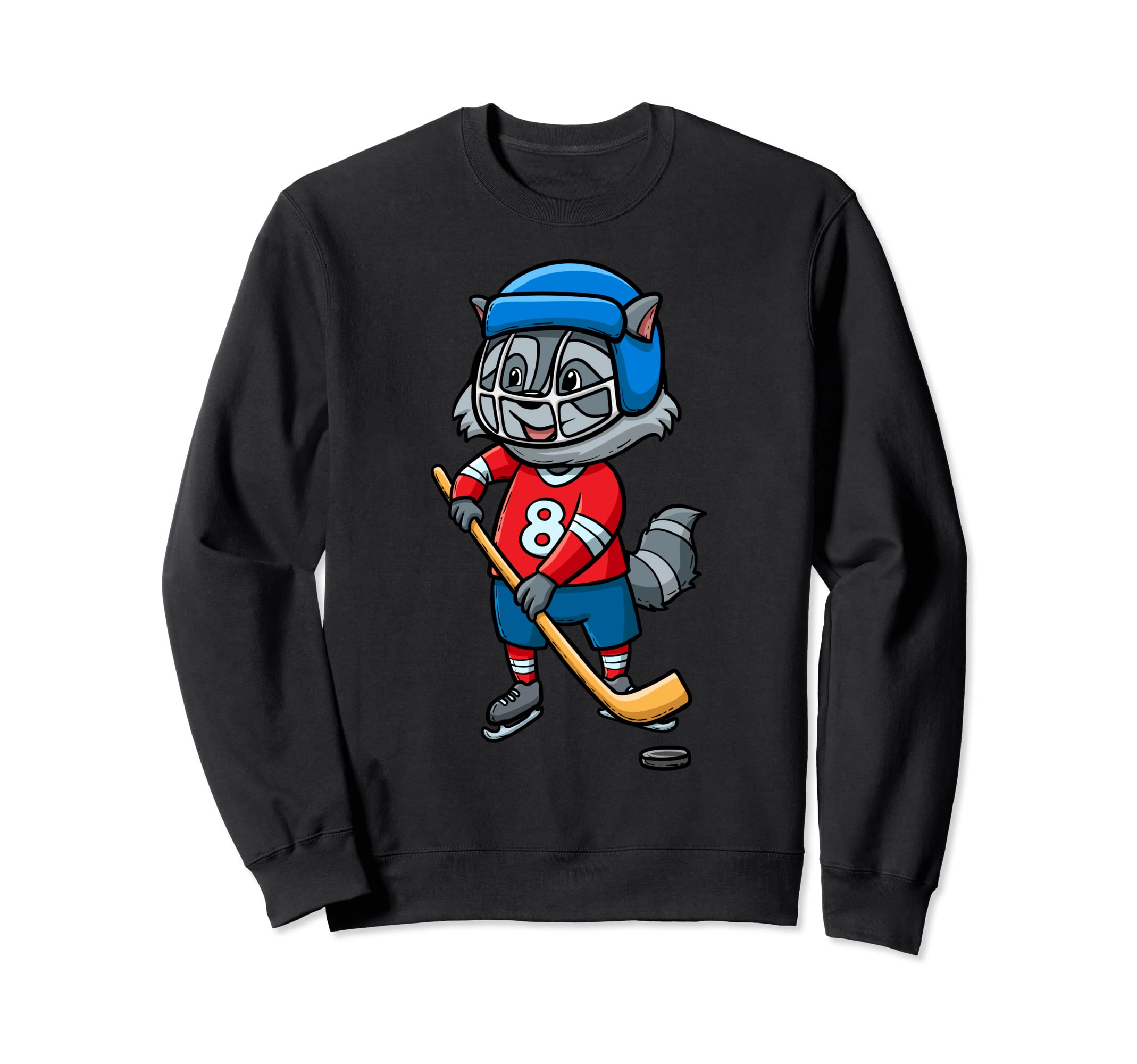 Raccoon Lover Hockey Athlete Sweatshirt - Custom Art Print for Adults - T-Shirt, Sweatshirt, Hoodie