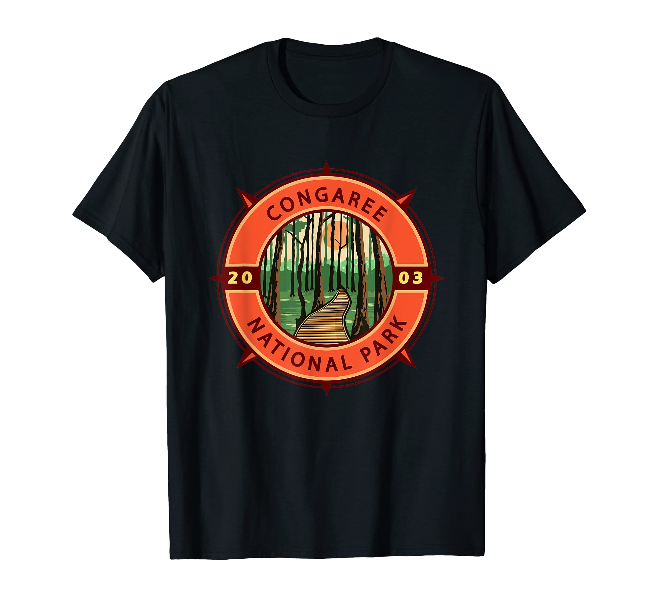 Congaree National Park Compass Emblem T-Shirt - Aesthetic Graphic Unisex - T-Shirt, Sweatshirt, Hoodie