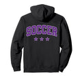 Soccer All Purple Stars Text Hoodie - Minimalist Print Unisex - T-Shirt, Sweatshirt, Hoodie