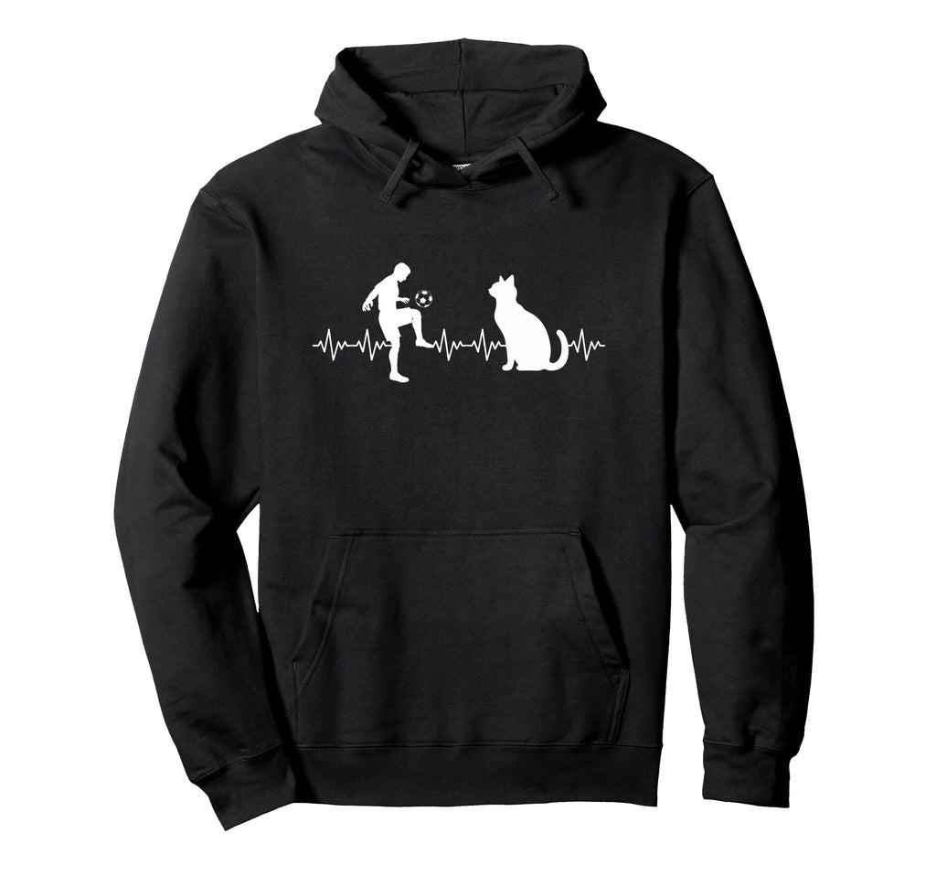 Cat Lover Soccer Player Coach Cat Hoodie - Minimalist Print Men Women - T-Shirt, Sweatshirt, Hoodie