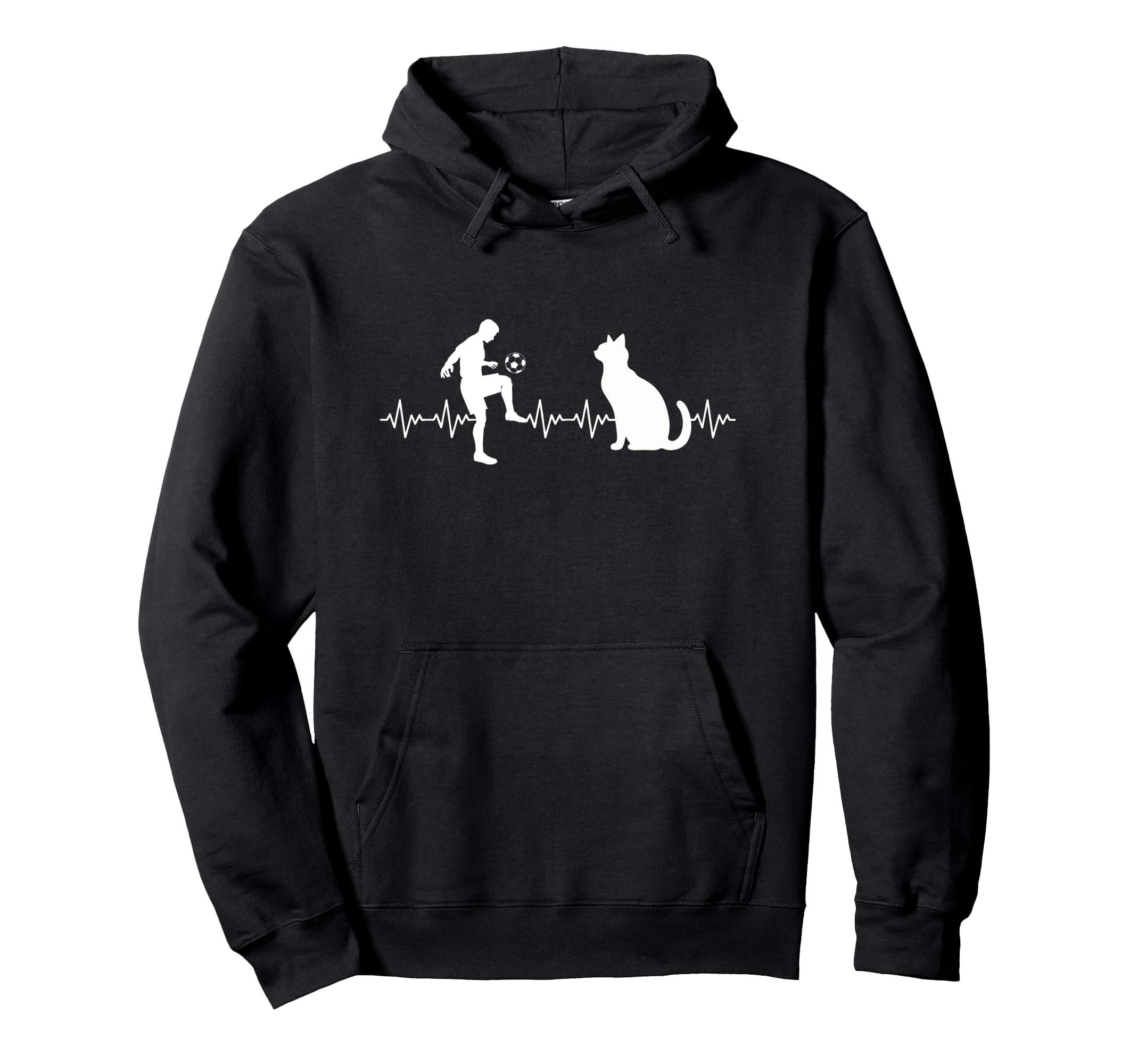 Cat Lover Soccer Player Coach Cat Hoodie - Minimalist Print Men Women - T-Shirt, Sweatshirt, Hoodie
