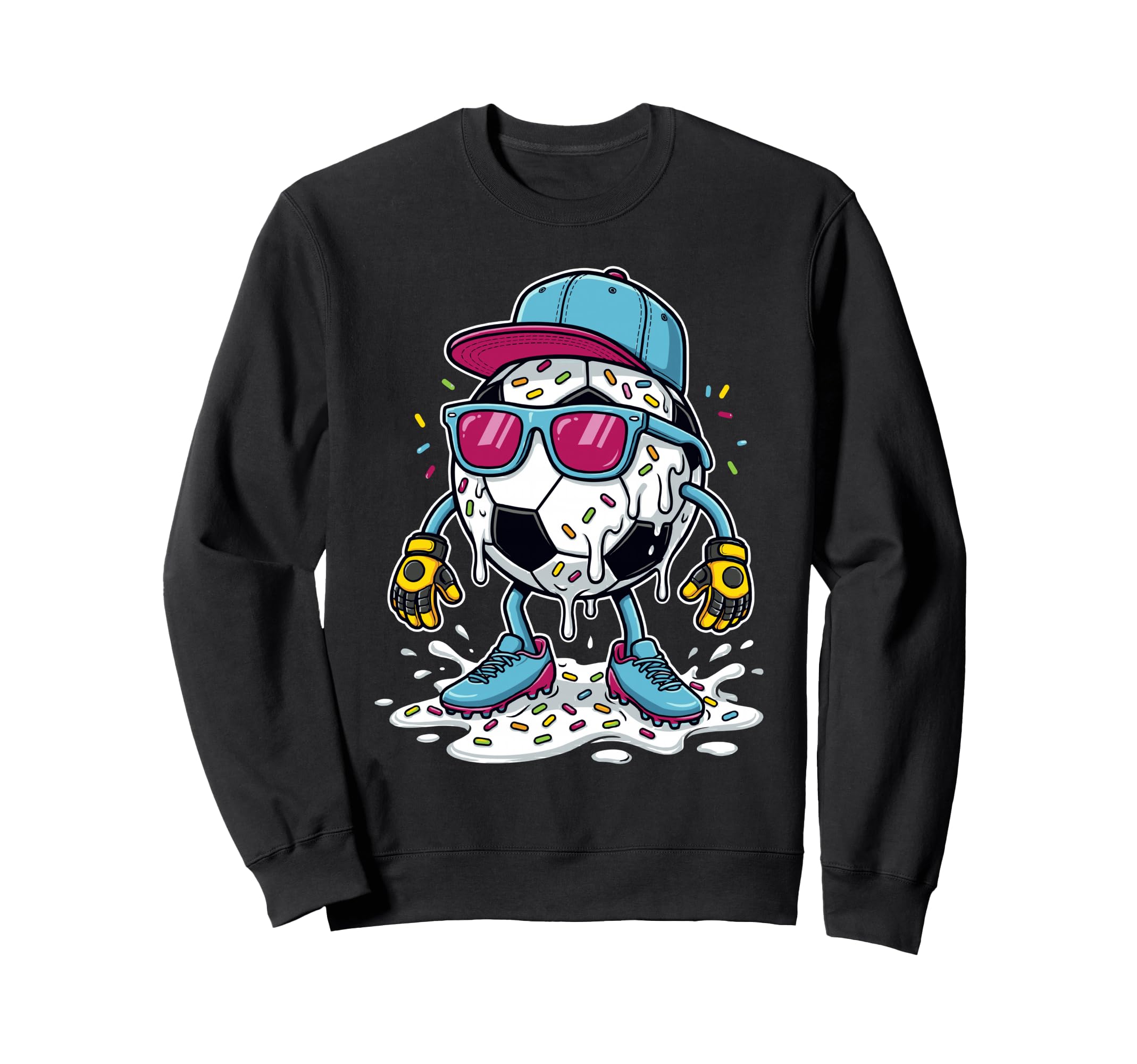 Soccer Ball Melting Ice Cream Drip Sweatshirt - Aesthetic Graphic Unisex - T-Shirt, Sweatshirt, Hoodie