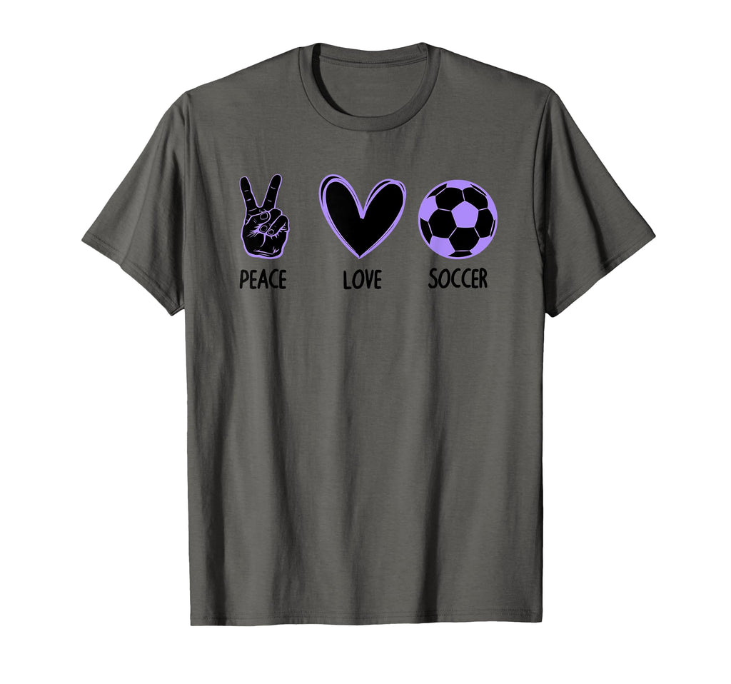 Soccer Peace Love Football Sports T-Shirt - Casual Everyday Wear Men Women - T-Shirt, Sweatshirt, Hoodie