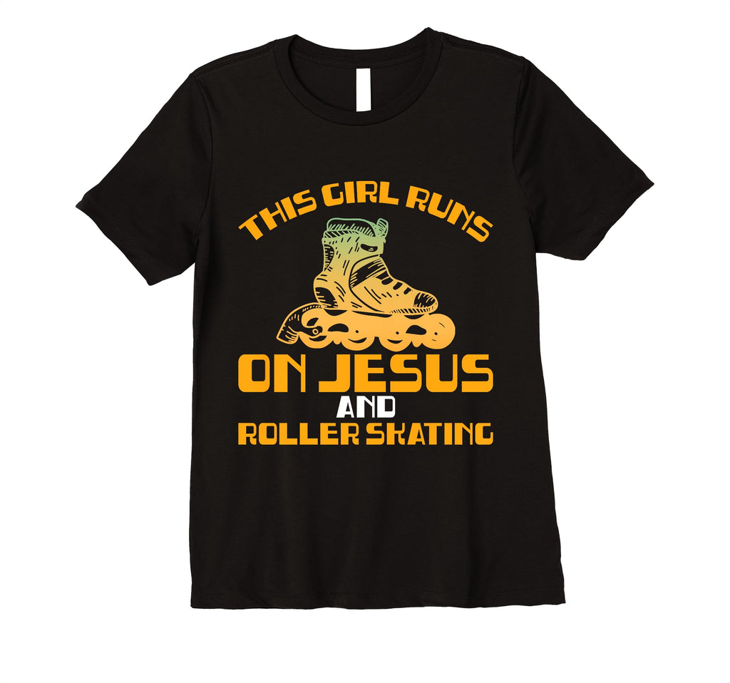 Rollerskate Funny Runs Jesus And Roller T-Shirt - Aesthetic Graphic Unisex - T-Shirt, Sweatshirt, Hoodie