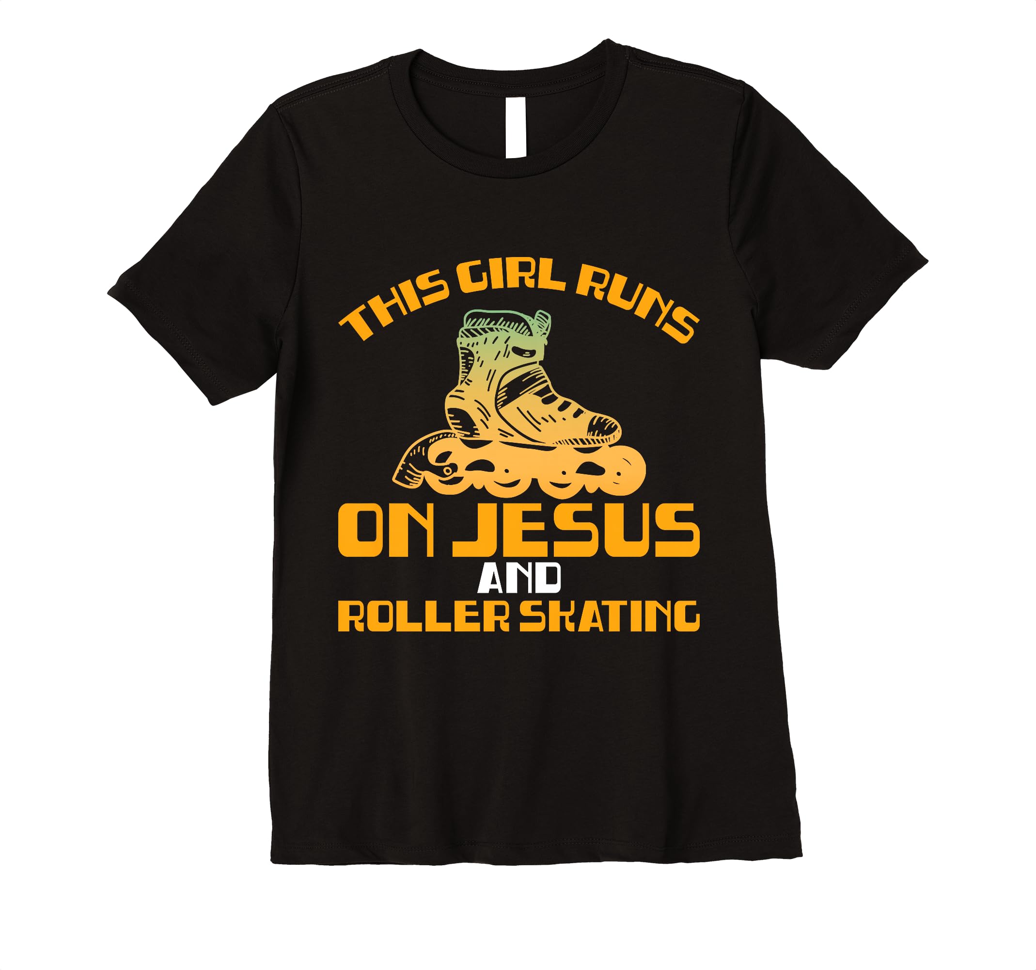 Rollerskate Funny Runs Jesus And Roller T-Shirt - Aesthetic Graphic Unisex - T-Shirt, Sweatshirt, Hoodie