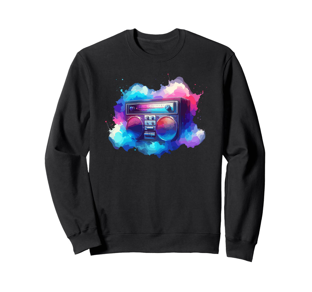 Boombox Old School 80S Music Hip Hop Sweatshirt - Fun Novelty Design Unisex - T-Shirt, Sweatshirt, Hoodie