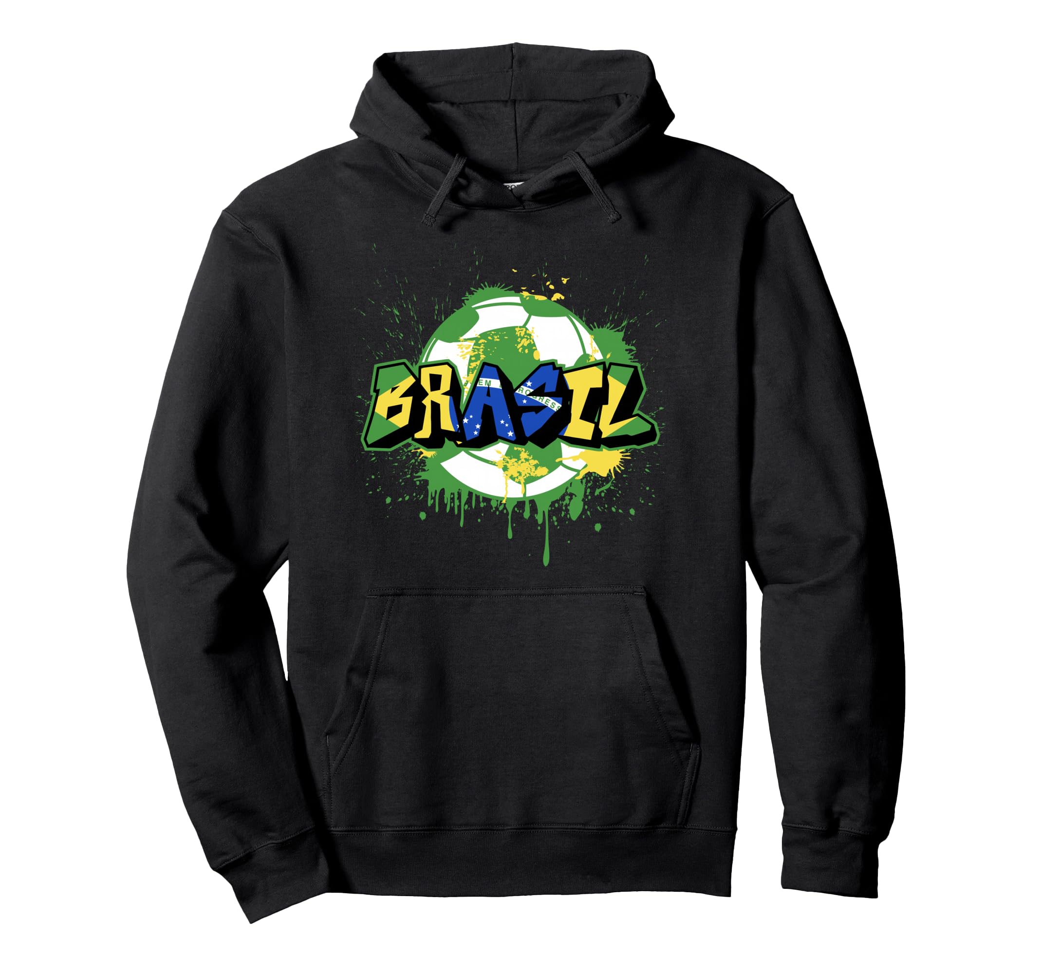 Brazil Soccer Brasil Flag Street Art Hoodie - Novelty Apparel Men Women - T-Shirt, Sweatshirt, Hoodie