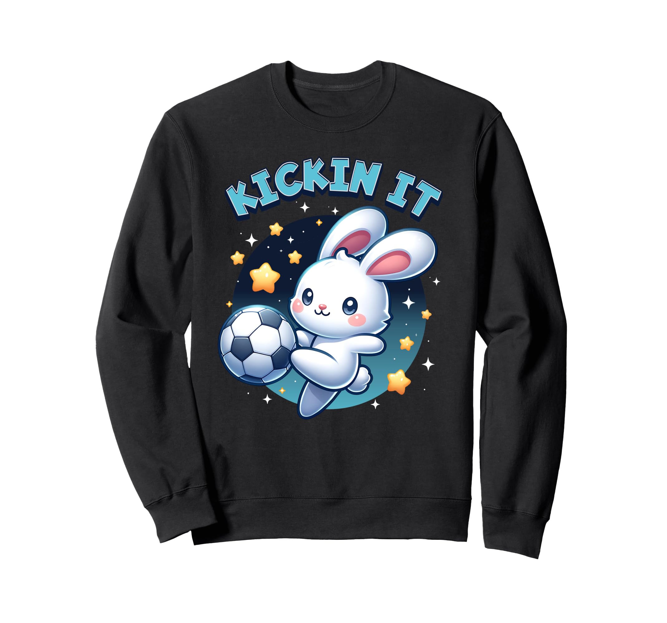 Soccer Player Bunny Rabbit Kickin It Sweatshirt - Streetwear Style Unisex - T-Shirt, Sweatshirt, Hoodie
