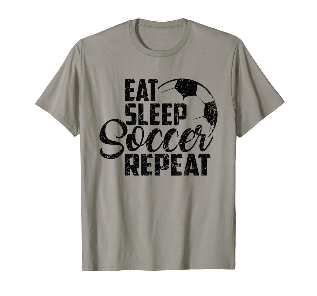Eat Sleep Soccer Repeat Distressed T-Shirt - Unique Graphic for Adults - T-Shirt, Sweatshirt, Hoodie