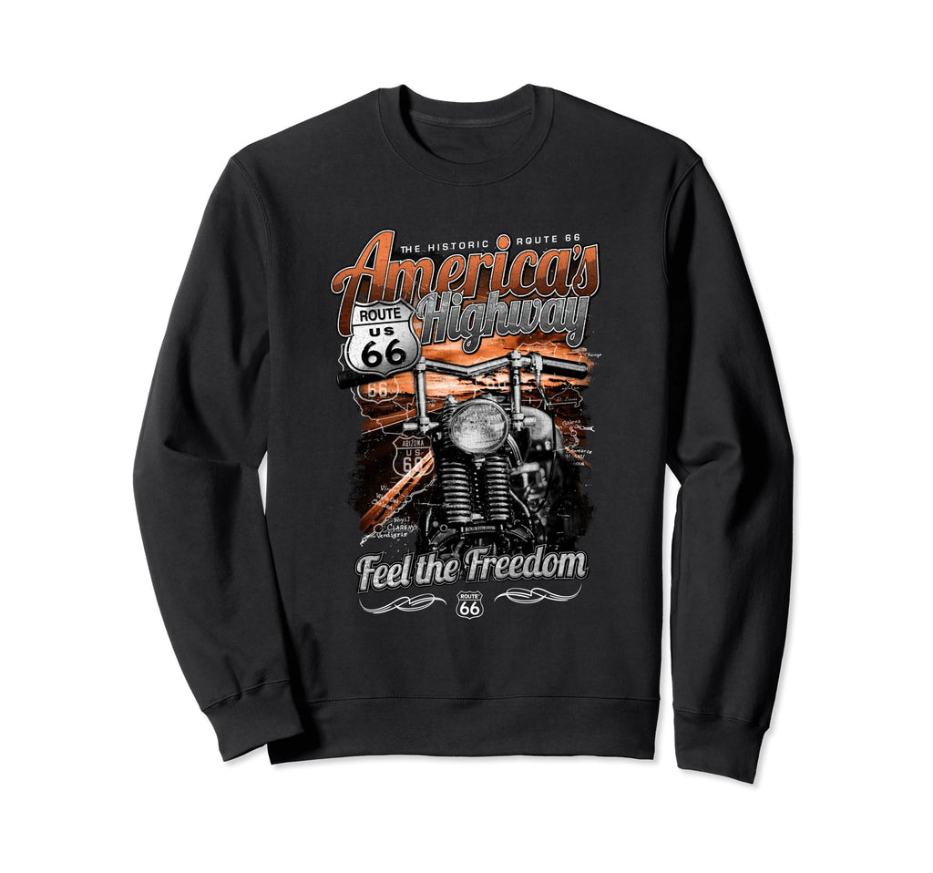 Route 66 Americas Highway Sweatshirt - Trendy Graphic for Adults - T-Shirt, Sweatshirt, Hoodie