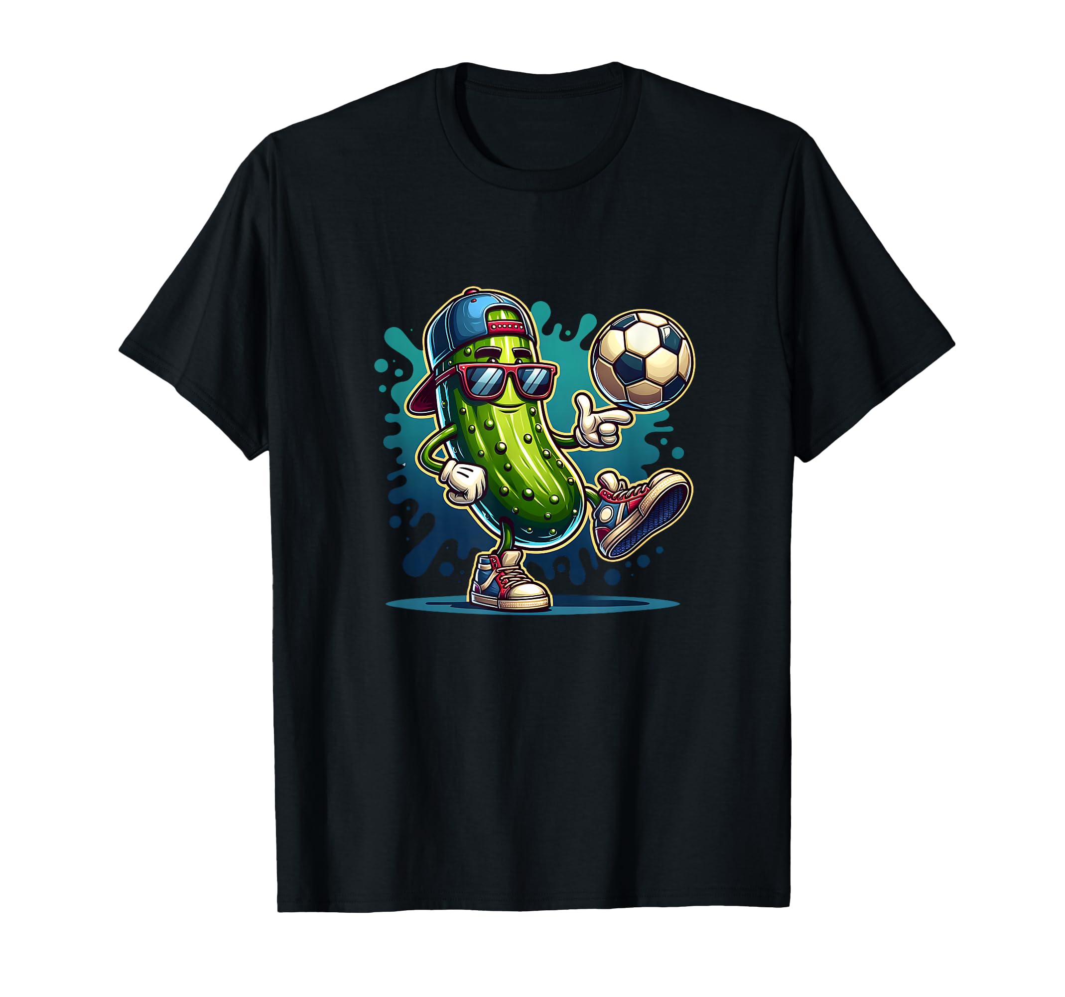 Soccer Pickle Character Shades And Cap T-Shirt - Minimalist Print Men Women - T-Shirt, Sweatshirt, Hoodie