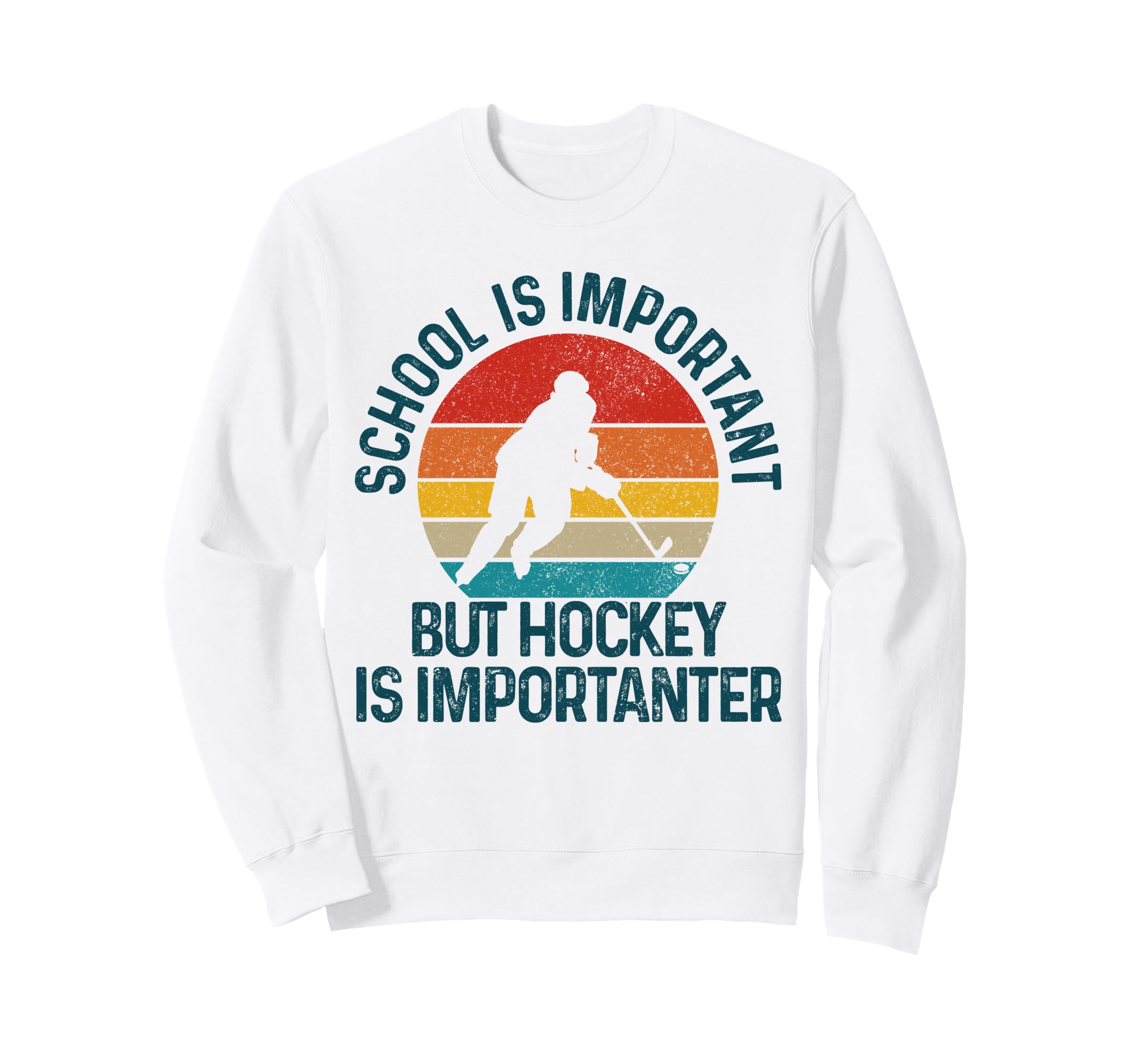 School Is Important But Hockey Is Sweatshirt - Custom Art Print for Adults - T-Shirt, Sweatshirt, Hoodie