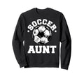 Soccer Aunt Soccer Ball Distressed Sweatshirt - Trendy Graphic Unisex - T-Shirt, Sweatshirt, Hoodie