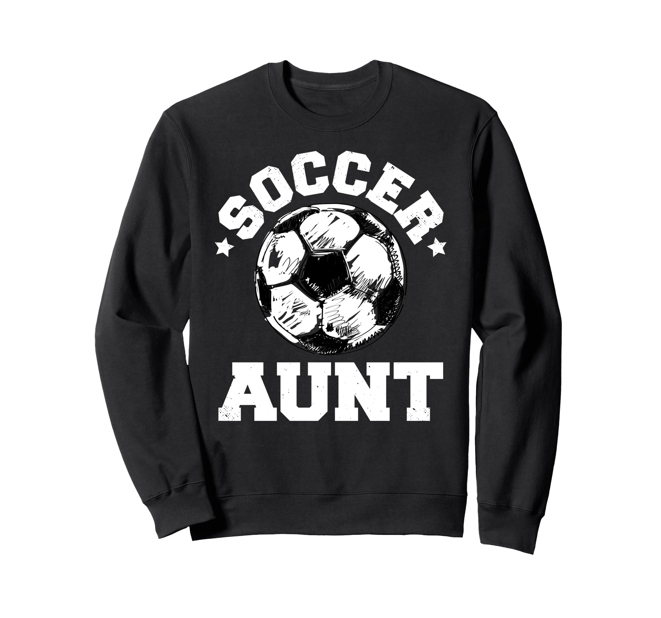 Soccer Aunt Soccer Ball Distressed Sweatshirt - Trendy Graphic Unisex - T-Shirt, Sweatshirt, Hoodie