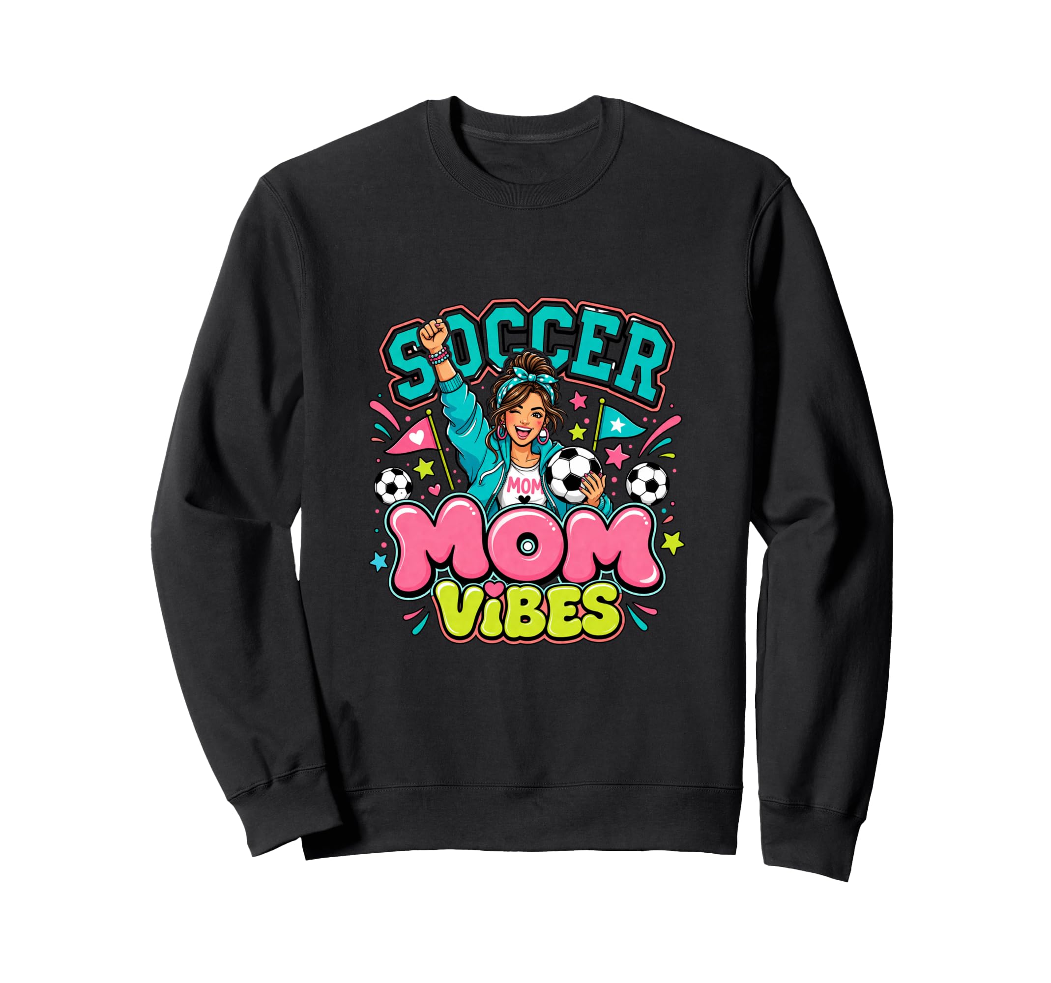 Soccer Mom Vibes Sports Cheer Sweatshirt - Fun Novelty Design Unisex - T-Shirt, Sweatshirt, Hoodie