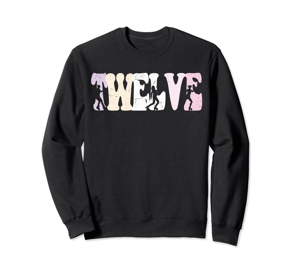 12 Year Old Roller Skating Birthday Sweatshirt - Aesthetic Graphic Unisex - T-Shirt, Sweatshirt, Hoodie
