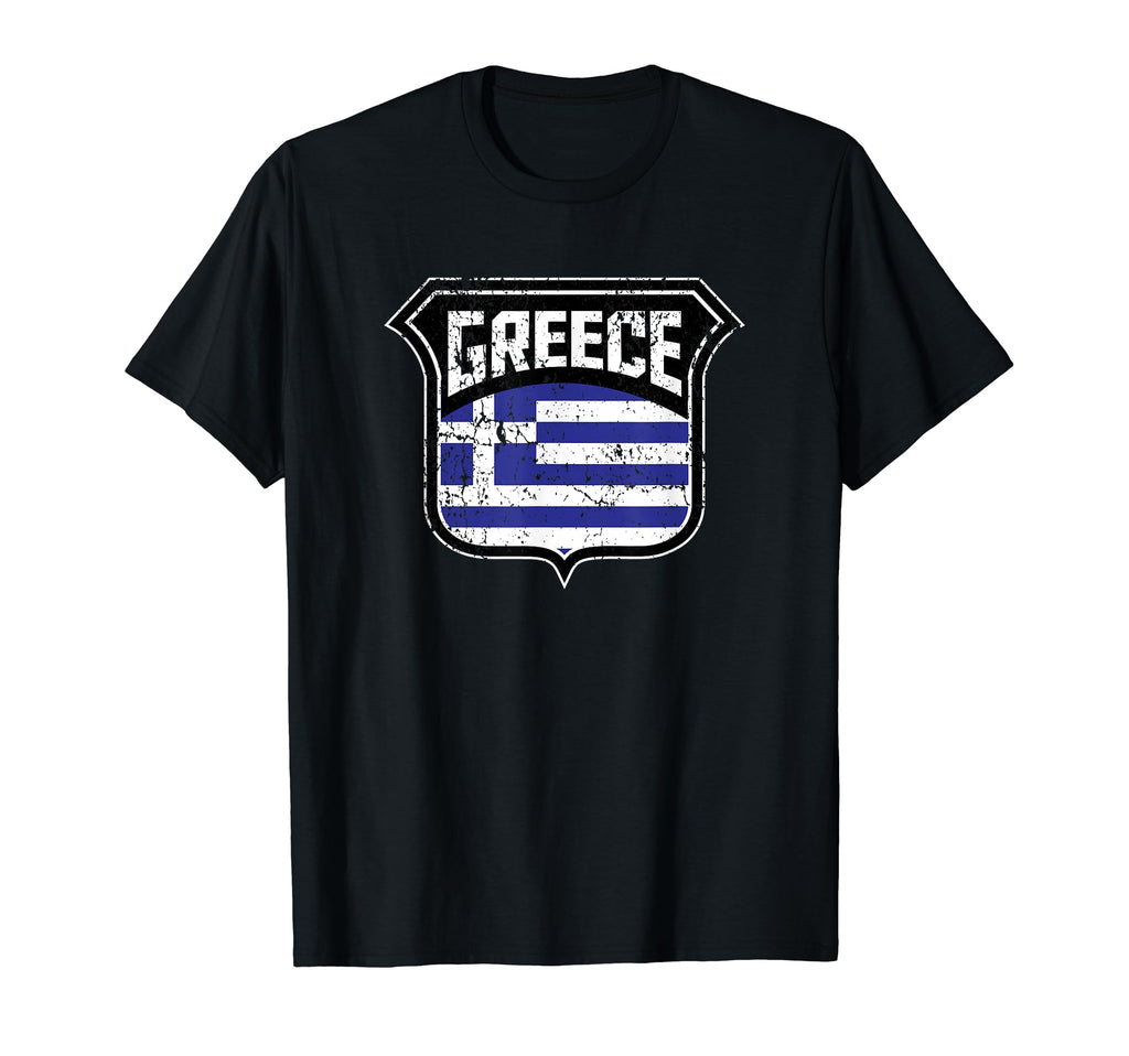 Greece Soccer Country Flag Crest T-Shirt - Custom Art Print Men Women - T-Shirt, Sweatshirt, Hoodie