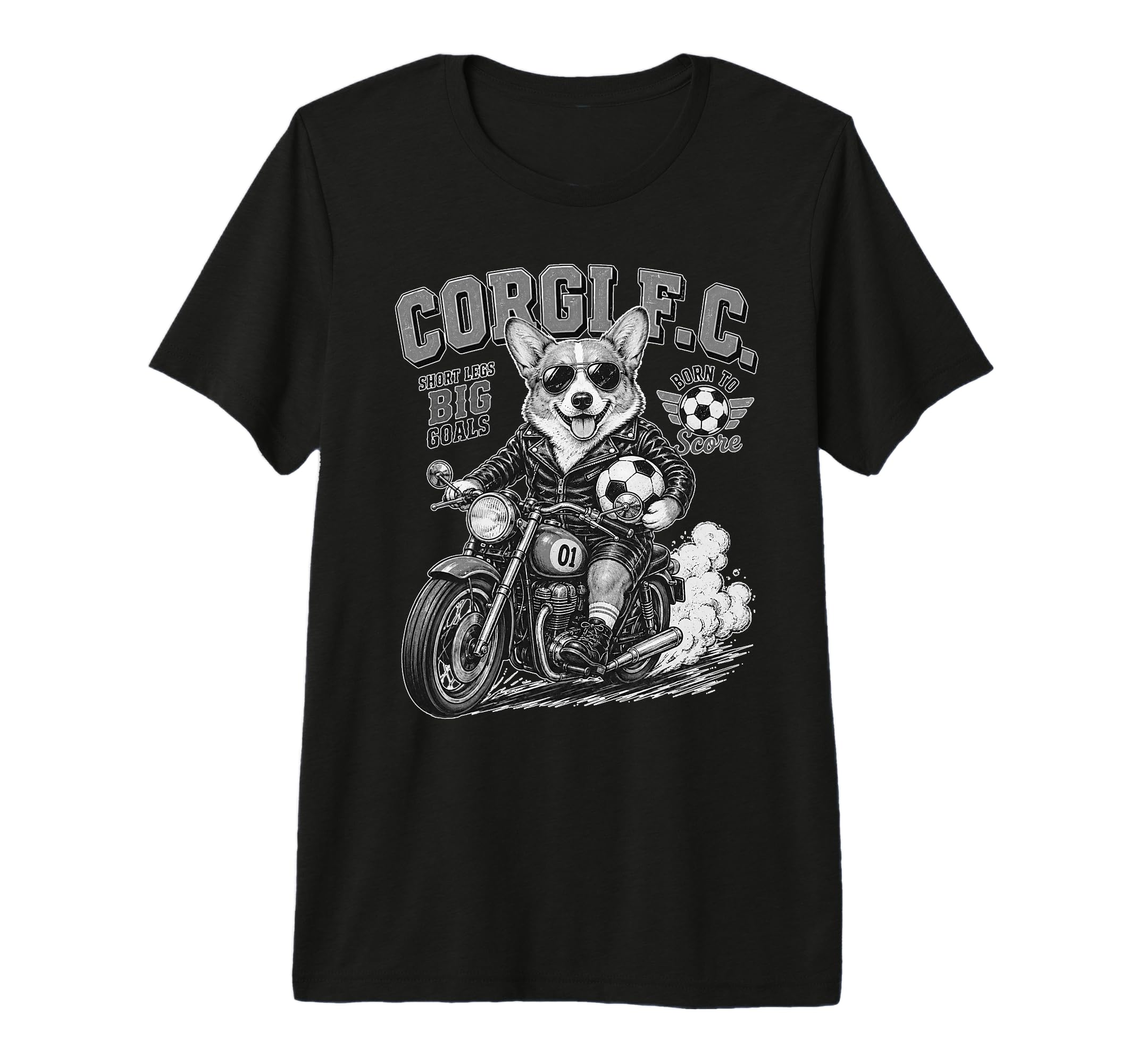Pembroke Welsh Corgi Motorbike Love T-Shirt - Aesthetic Graphic Men Women - T-Shirt, Sweatshirt, Hoodie