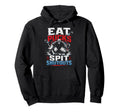 Ice Hockey Goalkeeper Eat Pucks Hoodie - Custom Art Print for Adults - T-Shirt, Sweatshirt, Hoodie