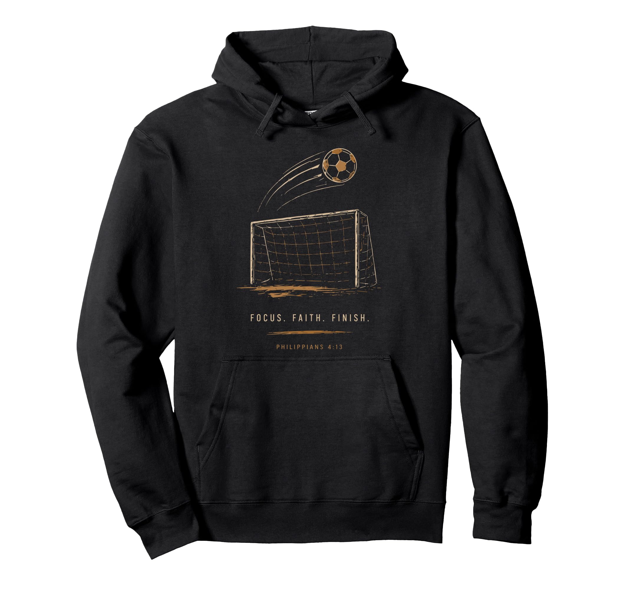 Soccer Faith Focus Finish Philippians Hoodie - Graphic Print Men Women - T-Shirt, Sweatshirt, Hoodie