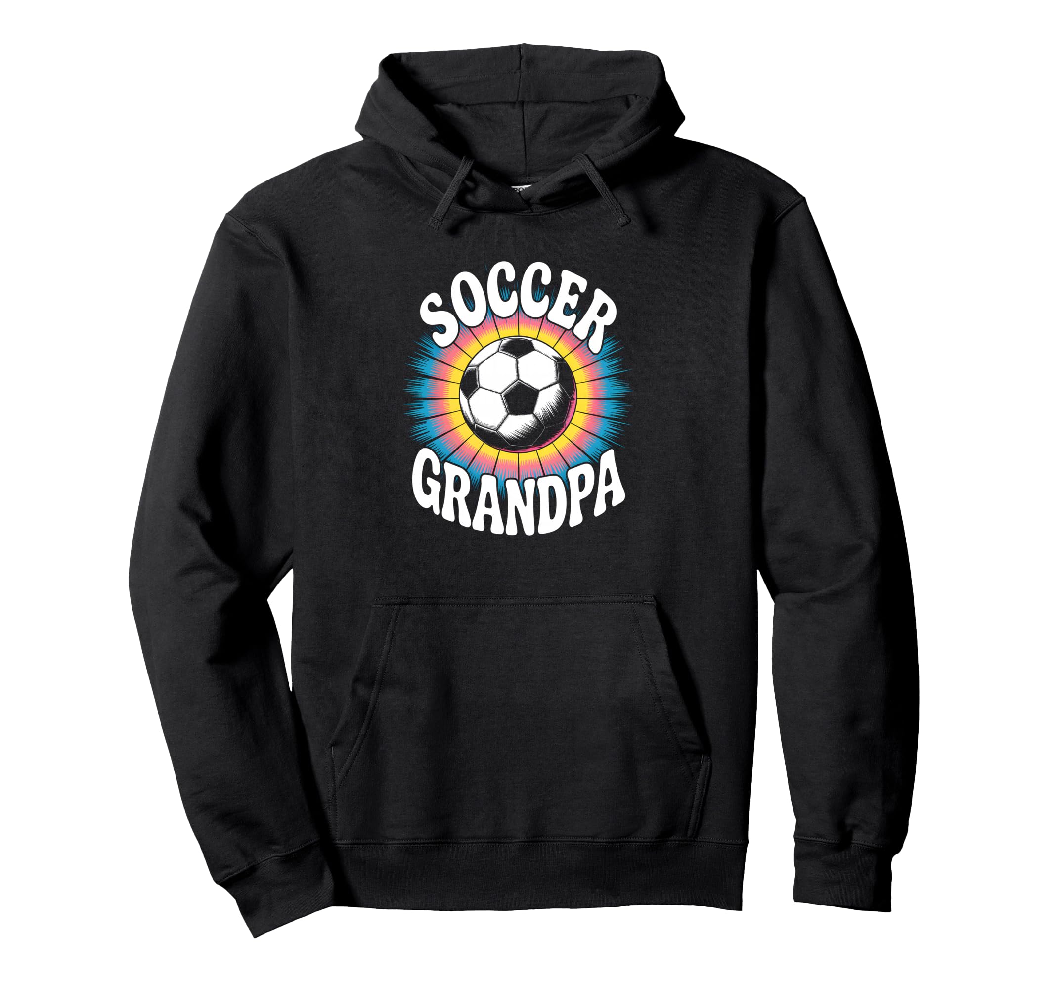 Soccer Grandpa Tie Dye Hoodie - Custom Art Print for Adults - T-Shirt, Sweatshirt, Hoodie