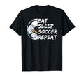 Eat Sleep Football Repeat Half Ball Soccer T-Shirt - Unique Graphic Unisex - T-Shirt, Sweatshirt, Hoodie