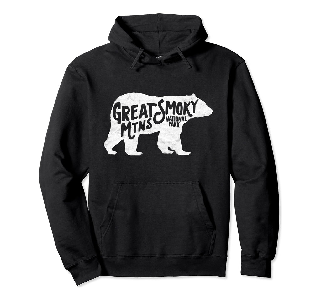 Smoky Mountains Black Bear Typography Hoodie - Trendy Graphic Men Women - T-Shirt, Sweatshirt, Hoodie