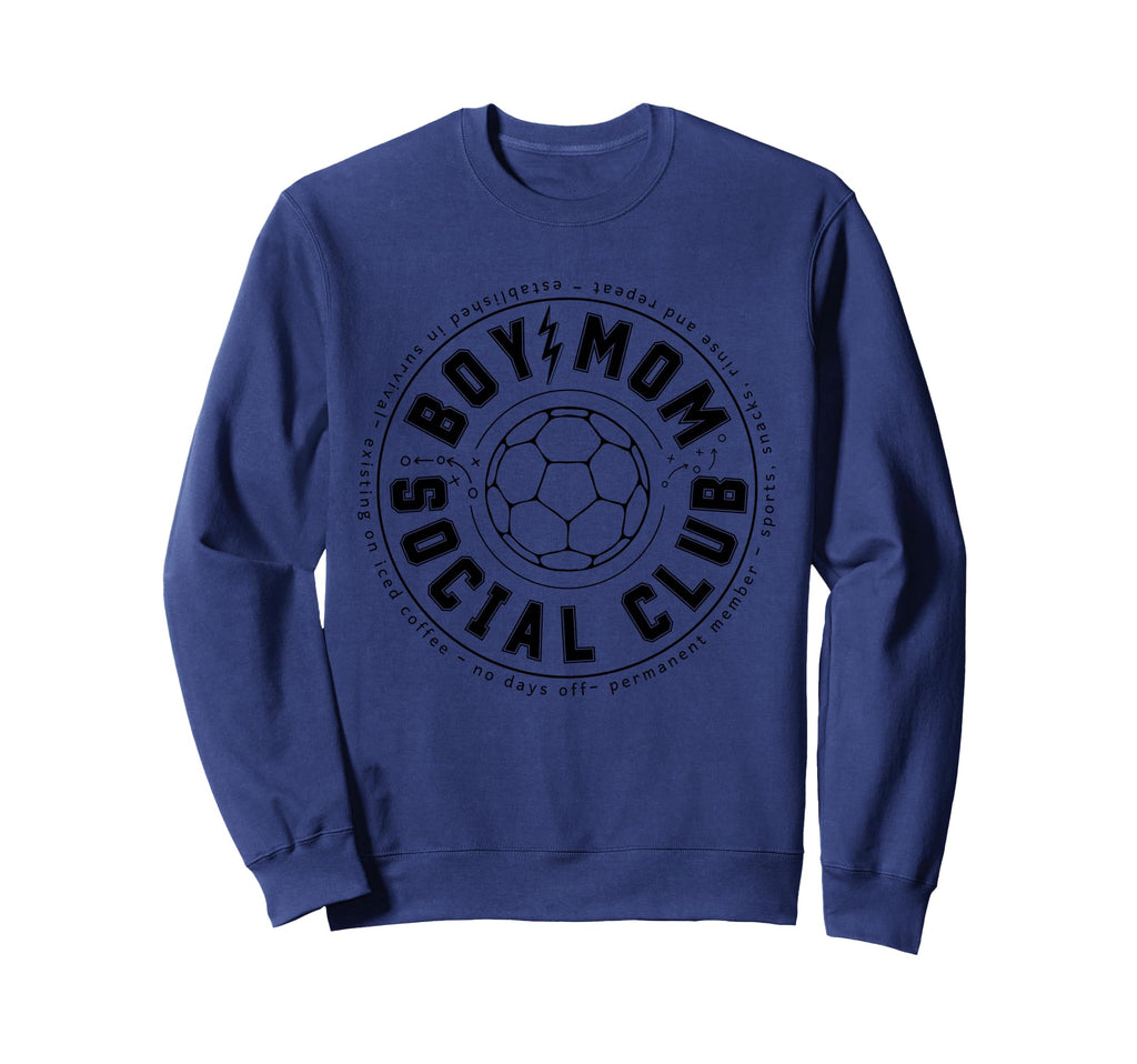 Soccer Mom Social Club Sports Game Sweatshirt - Graphic Print for Adults - T-Shirt, Sweatshirt, Hoodie
